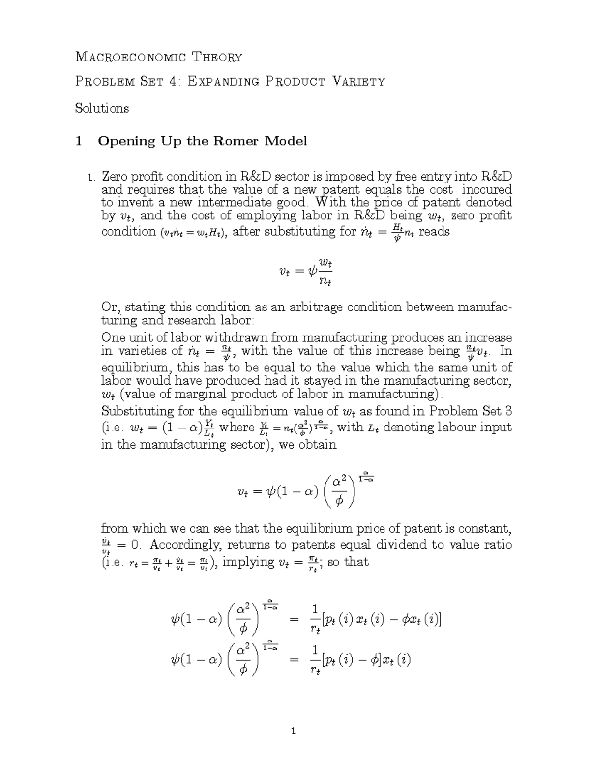 Problem 4 Solution - Macroeconomic Theory Problem Set 4: Expanding ...