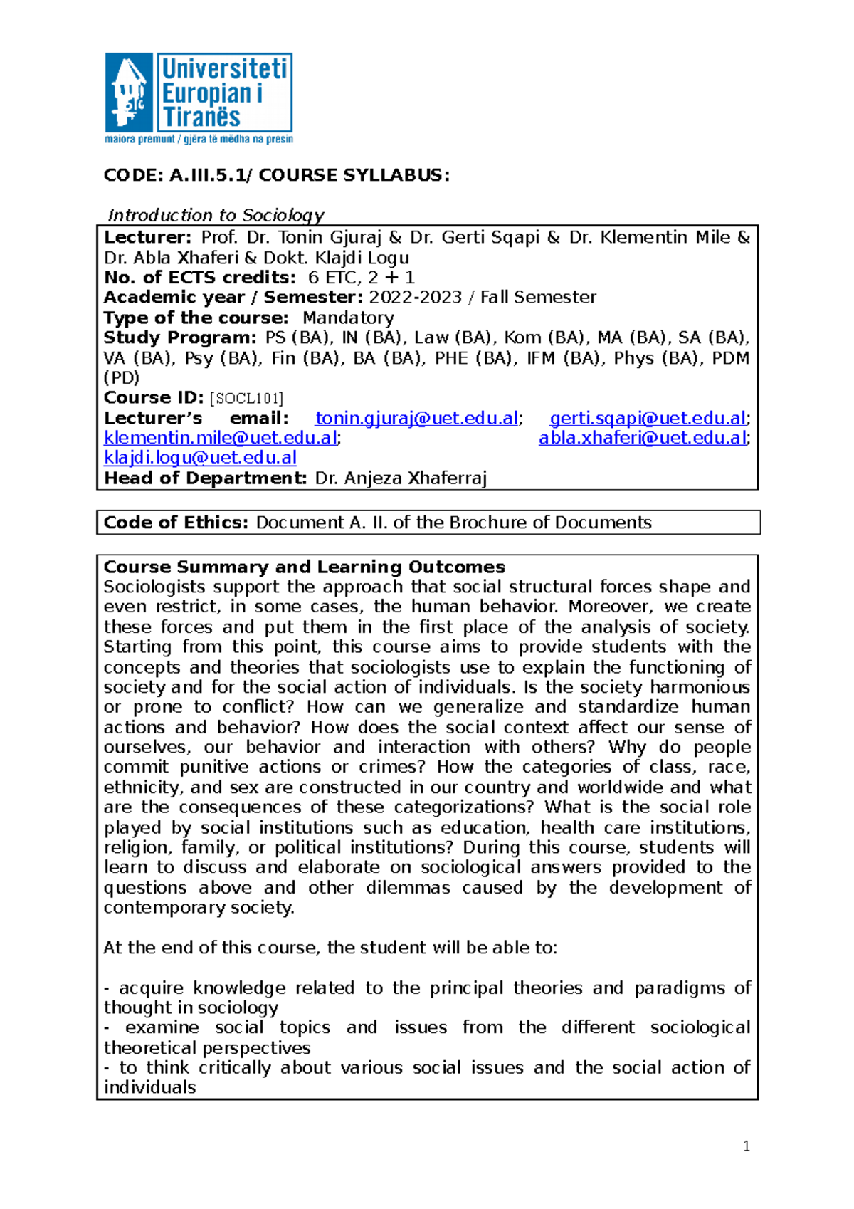 Introduction To Sociology 2022 2023 CODE A III 5 COURSE SYLLABUS   Thumb 1200 1698 