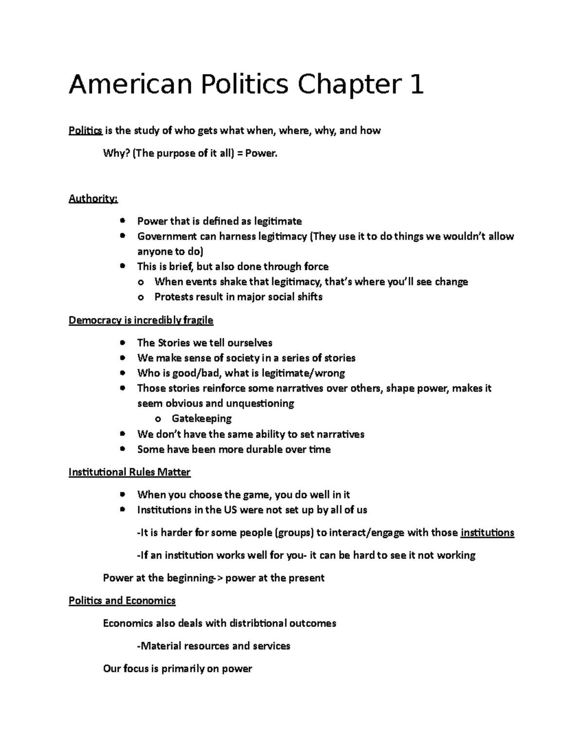 American Politics Sources Chapter 1 American Politics Chapter 1 