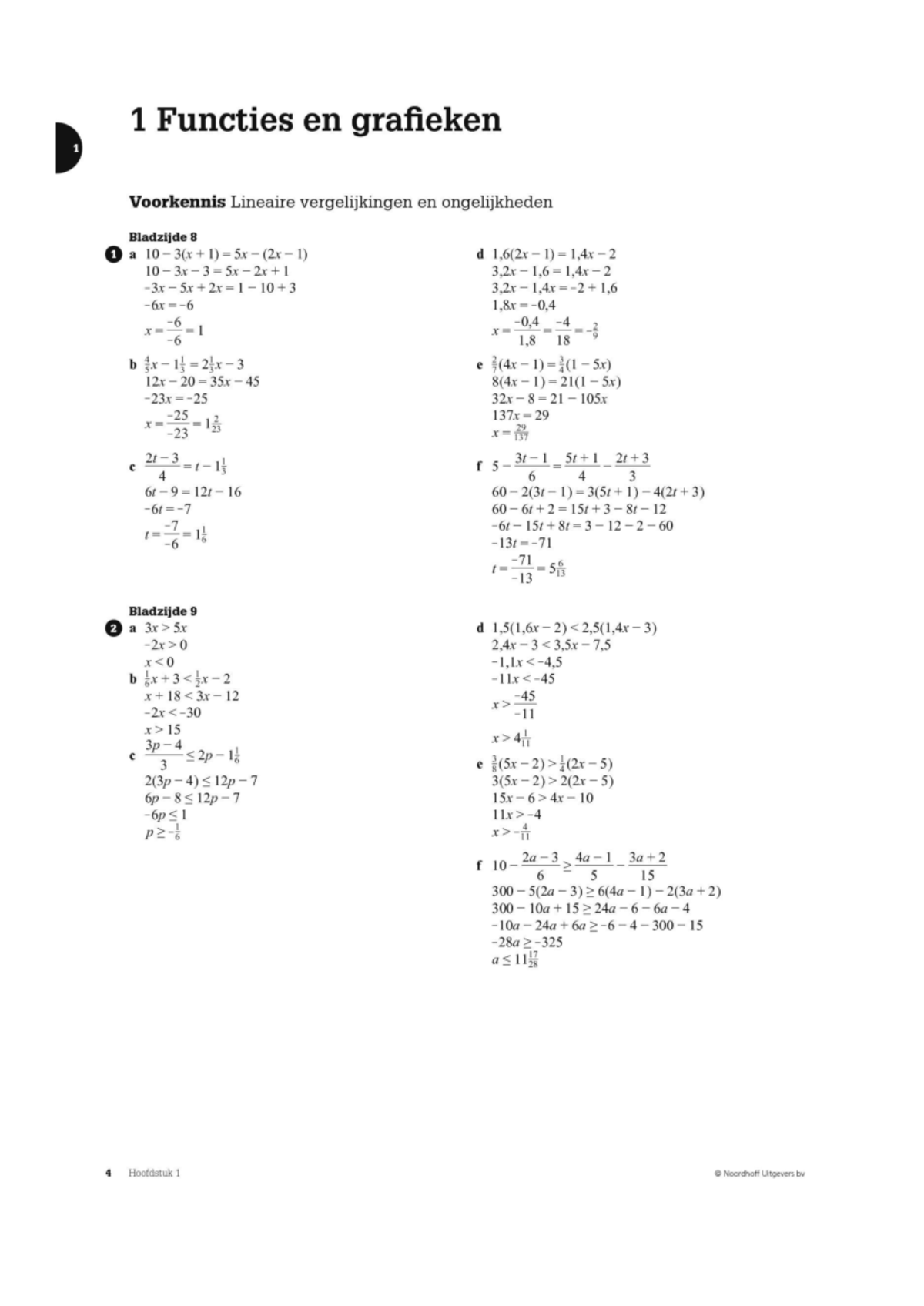 Uitwerkingen 4VWO Wiskunde B H1 - Wiskunde B - Studeersnel