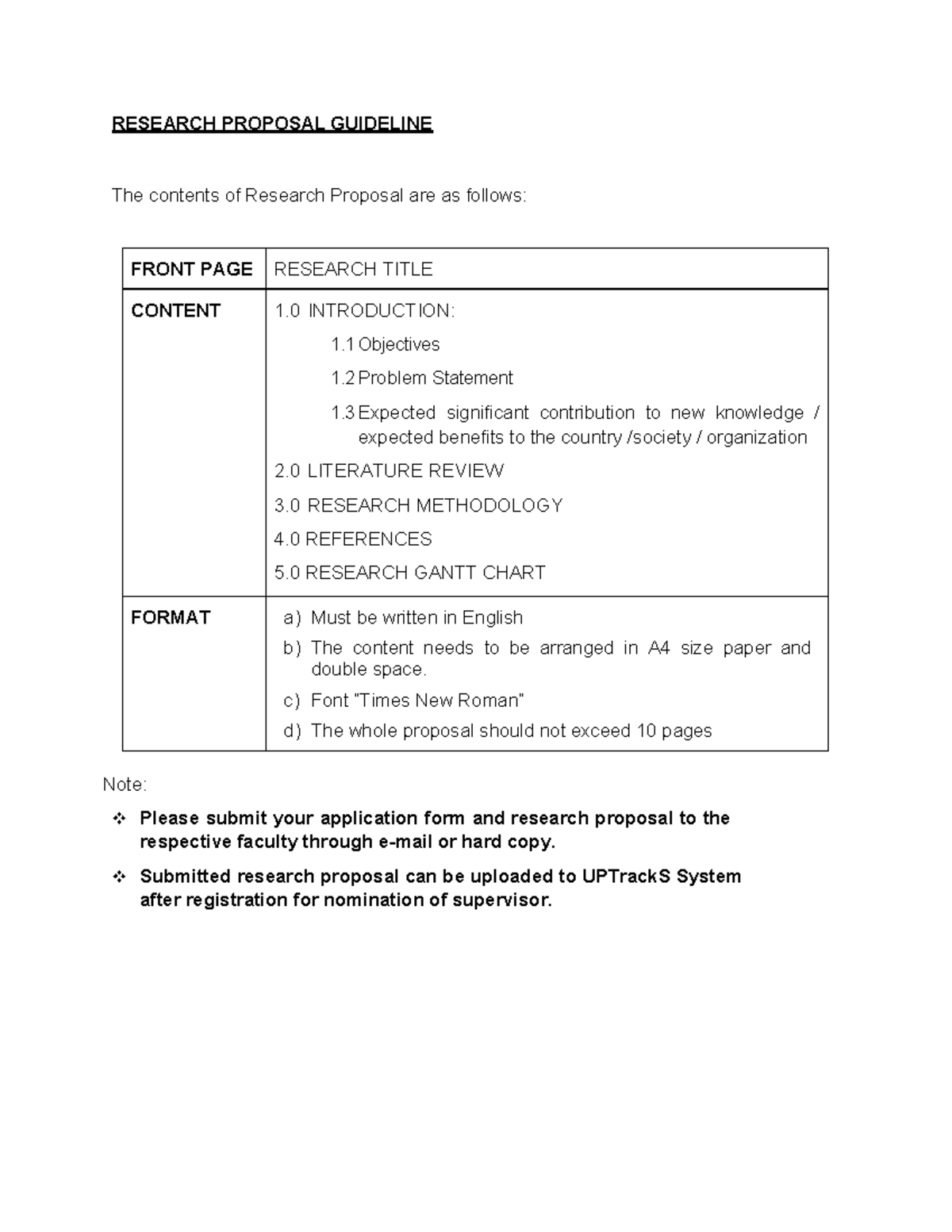 Research Proposal Guideline 2023 - RESEARCH PROPOSAL GUIDELINE The ...