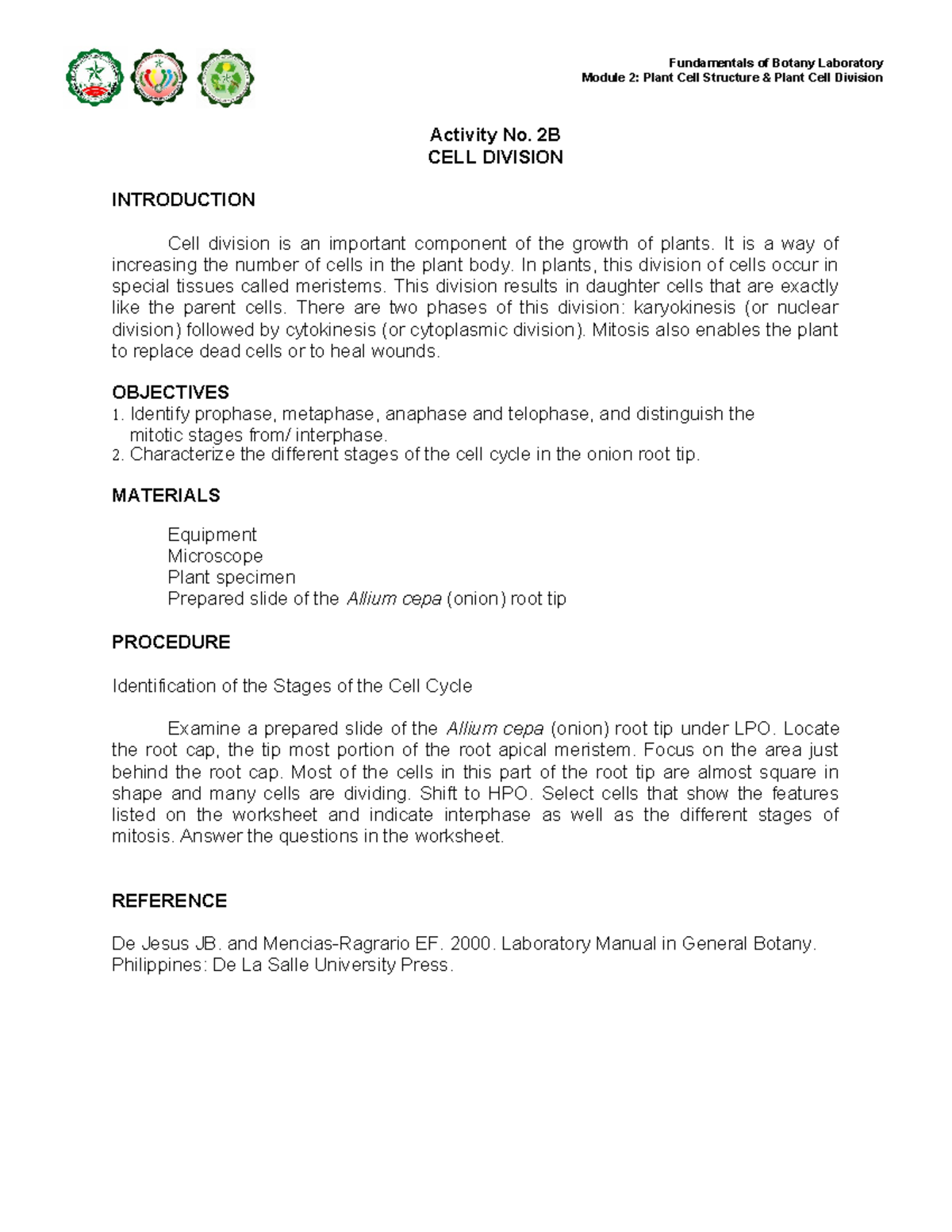 Activity-3 - act 3 - Module 2: Plant Cell Structure & Plant Cell ...