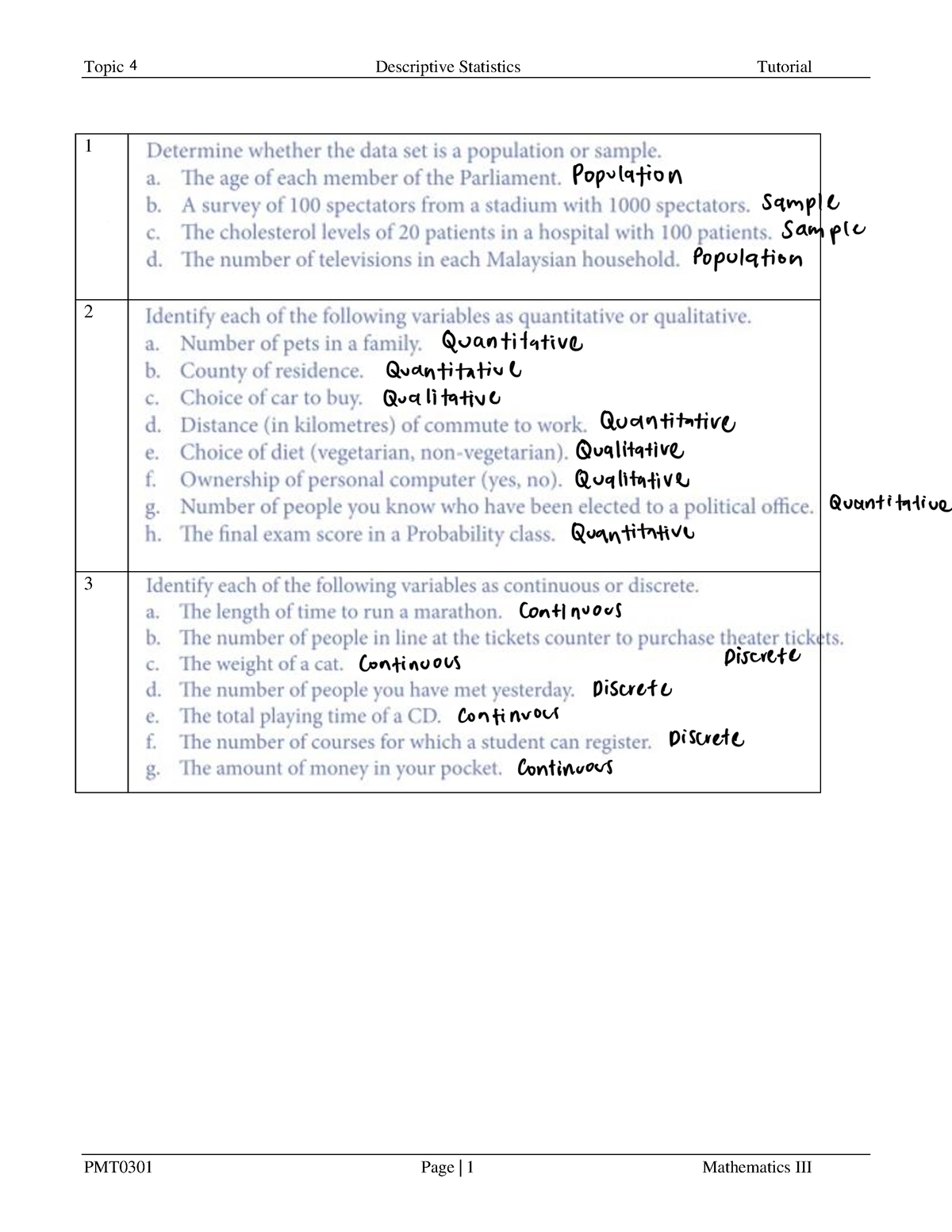 Tutorial 4 Descriptive Statistics - Mathematics - MMU - Studocu