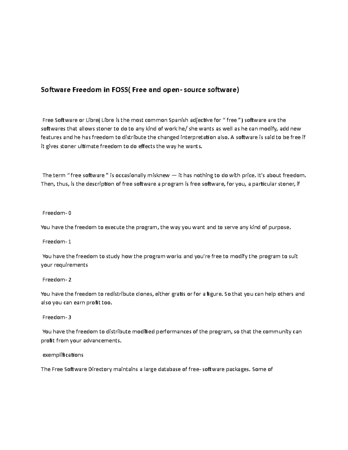 Software Freedom in FOSS( Free and open- source software) - A software ...