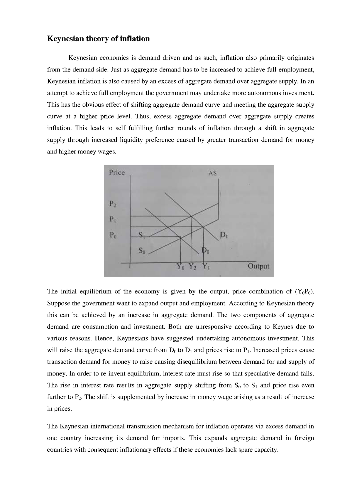 Demand Pull Inflation Keynesian Theory