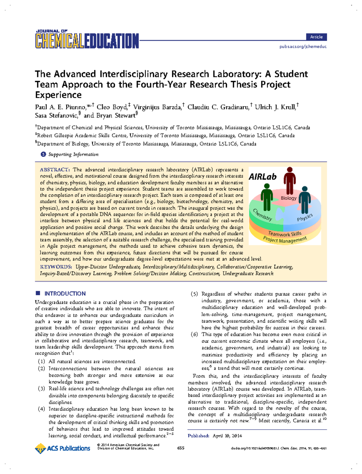 The Advanced Interdisciplinary Research Laboratory A Student Team ...