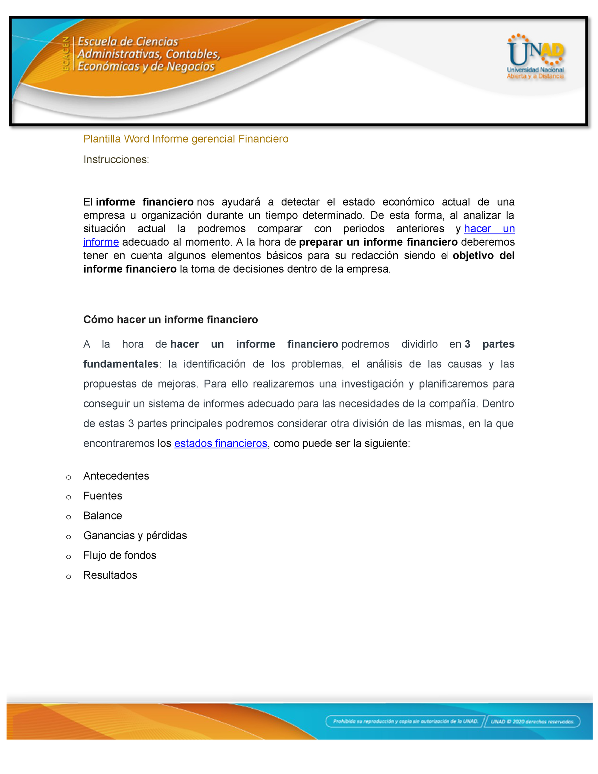 Anexo 1 - Fase 4 Plantilla Informe Gerencial Financiero - Plantilla Word  Informe gerencial - Studocu
