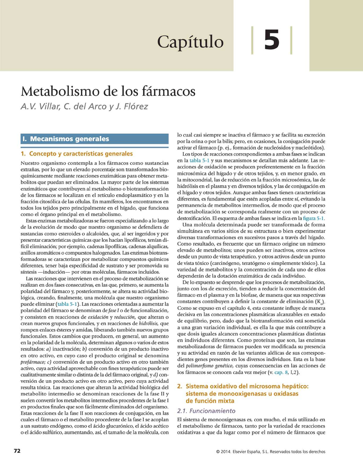 Farmacologia Humana Jesus Florez 6ª Edicion - Capítulo 5 Metabolismo De ...