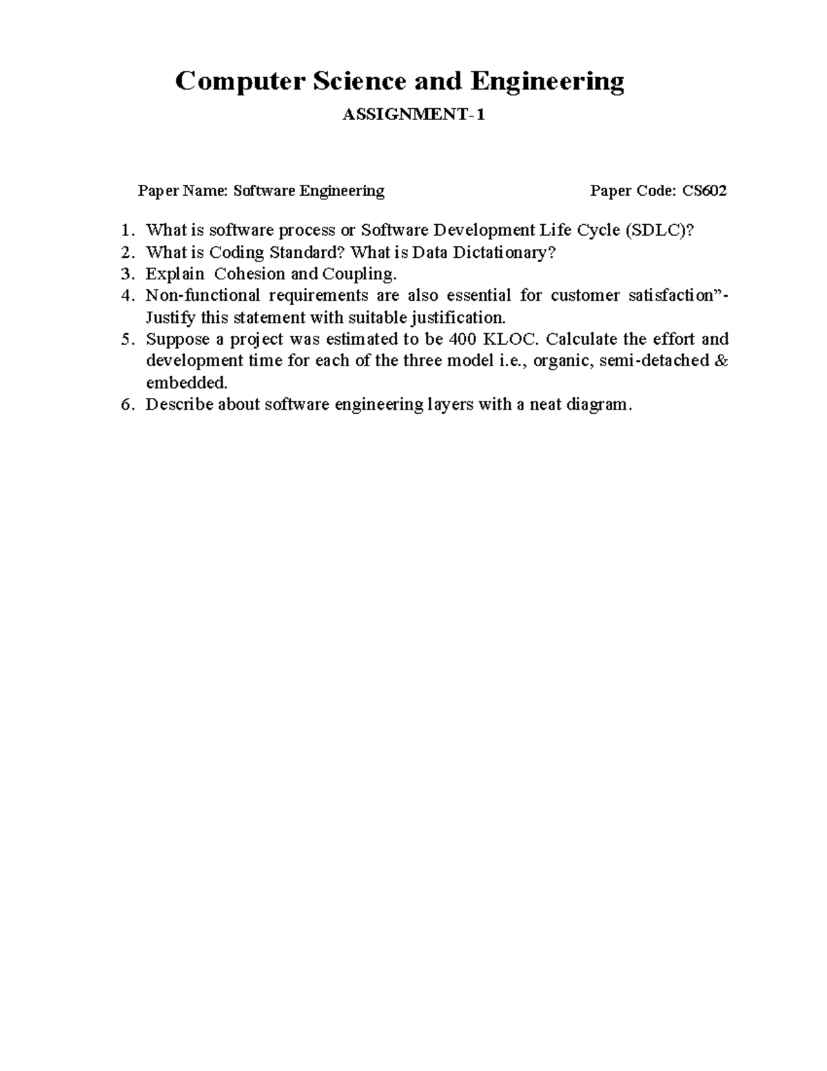 Assignment 1 Software Engg - Computer Science and Engineering ...