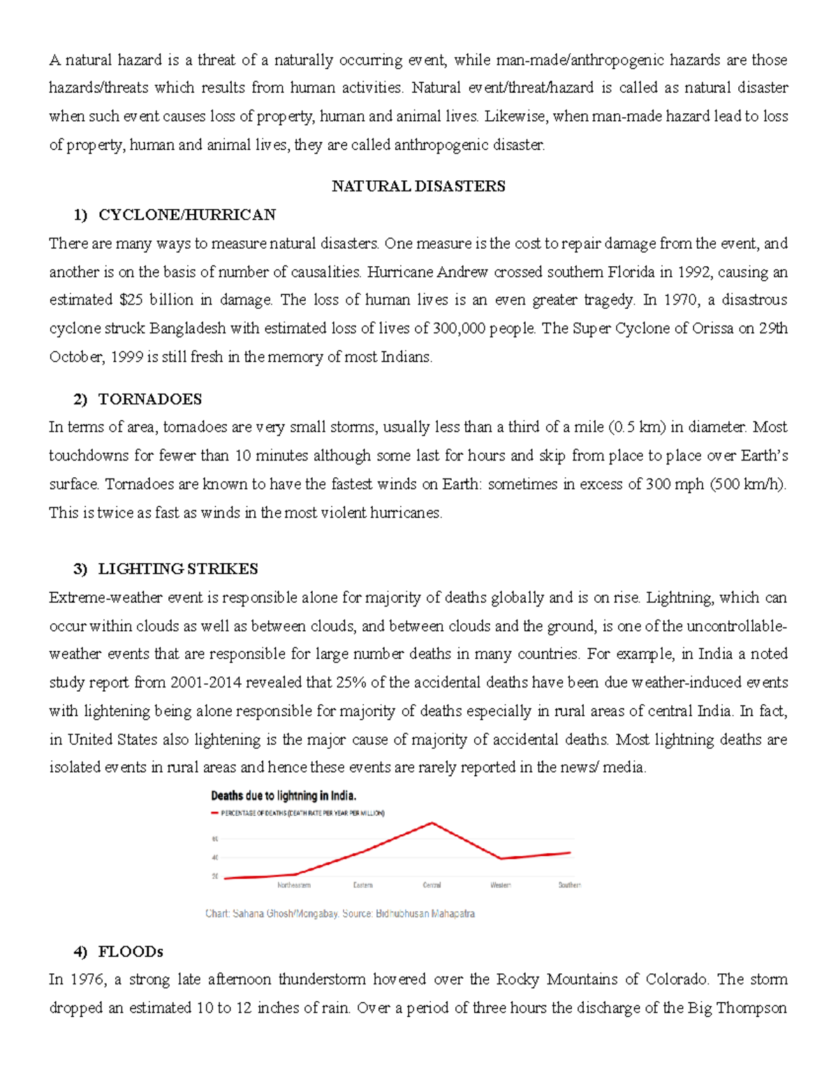 Natural AND MAN MADE Disaster assignment Maam A Natural Hazard Is A 