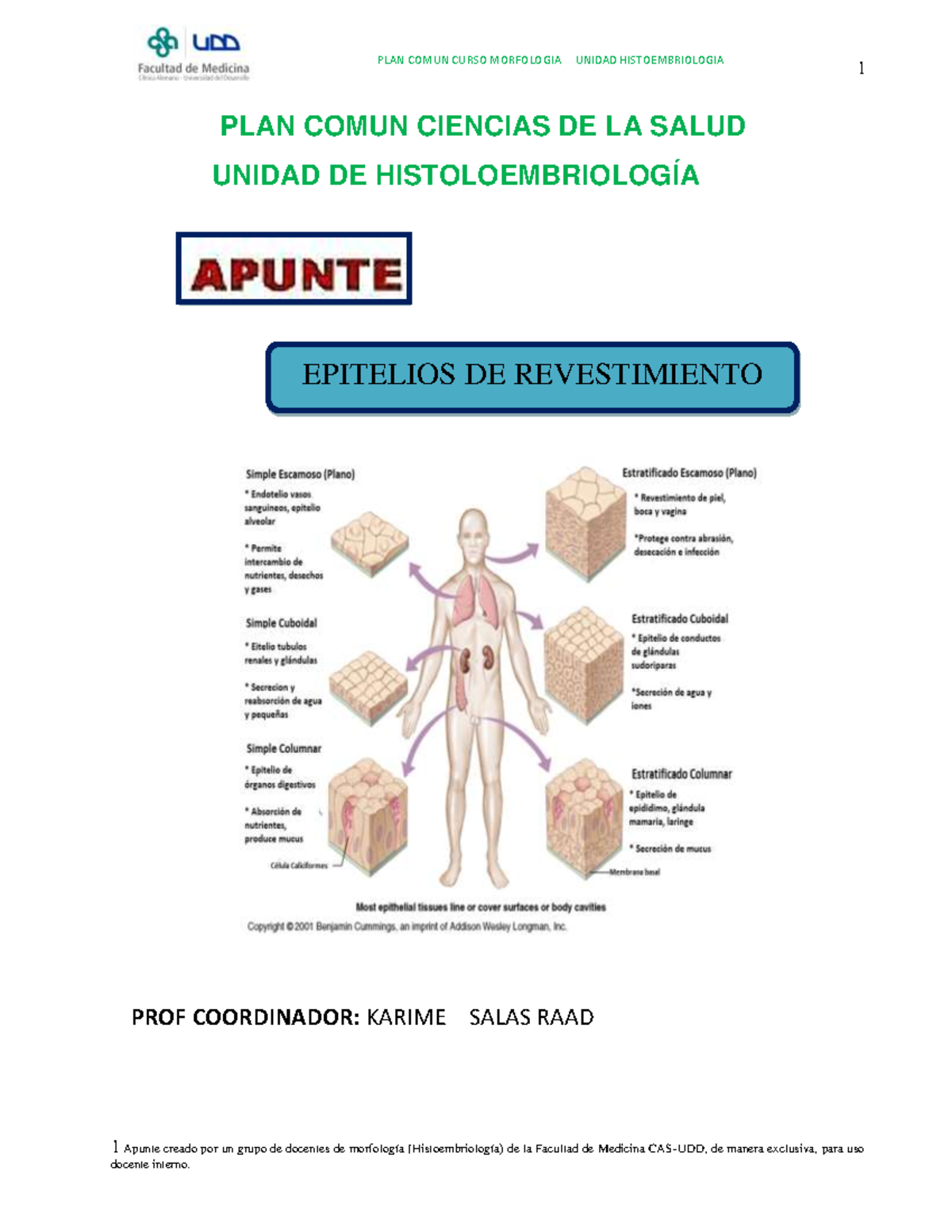 Apunte+DE+ Epitelios+DE+ Revestimiento - 1 Apunte creado por un grupo ...