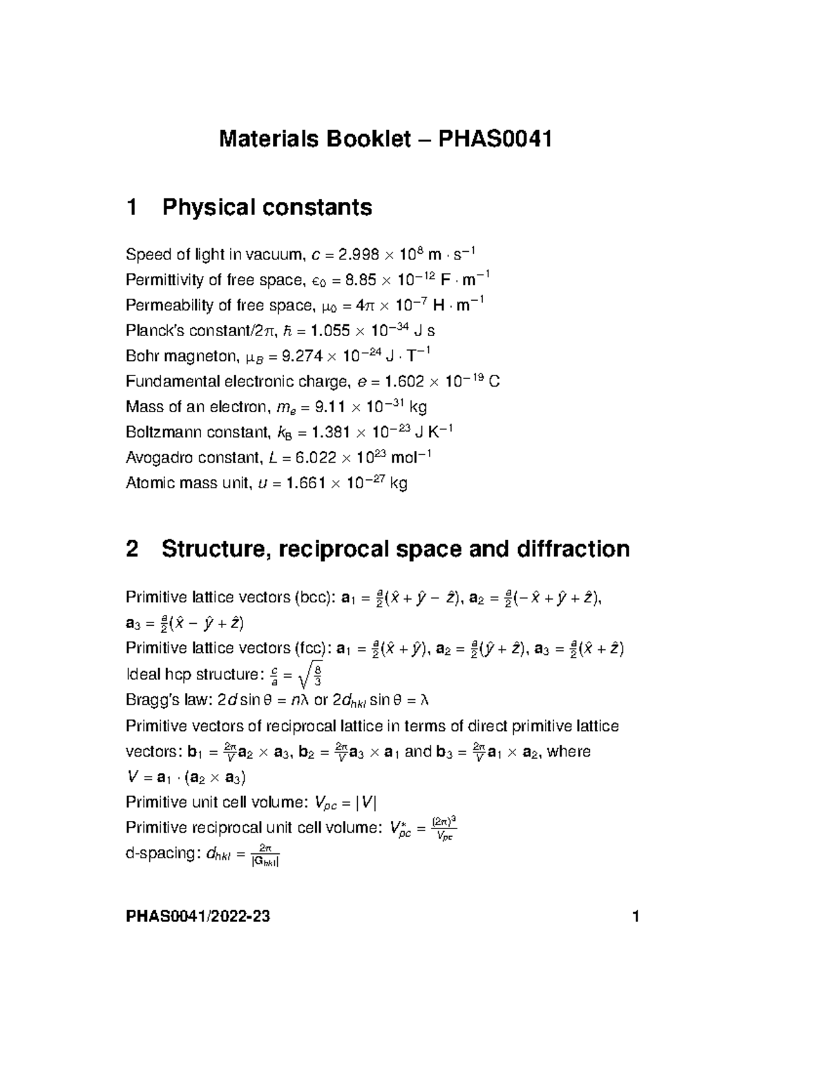 Materials booklet Studocu