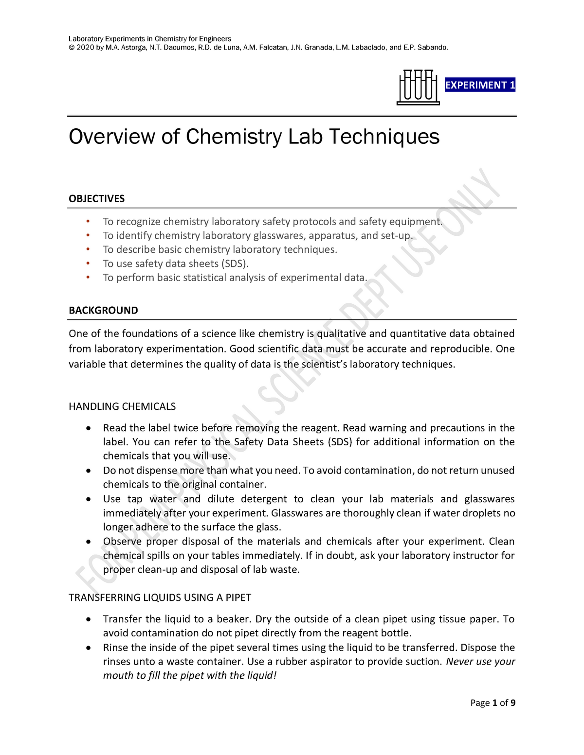 research paper for laboratory equipment