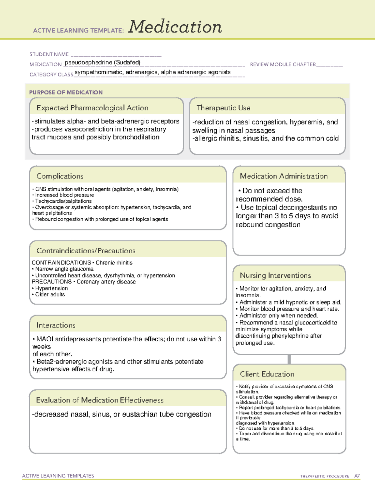 Respiratory Drugs-sympathomimetics-pseudoephedrine (Sudafed) - ACTIVE ...