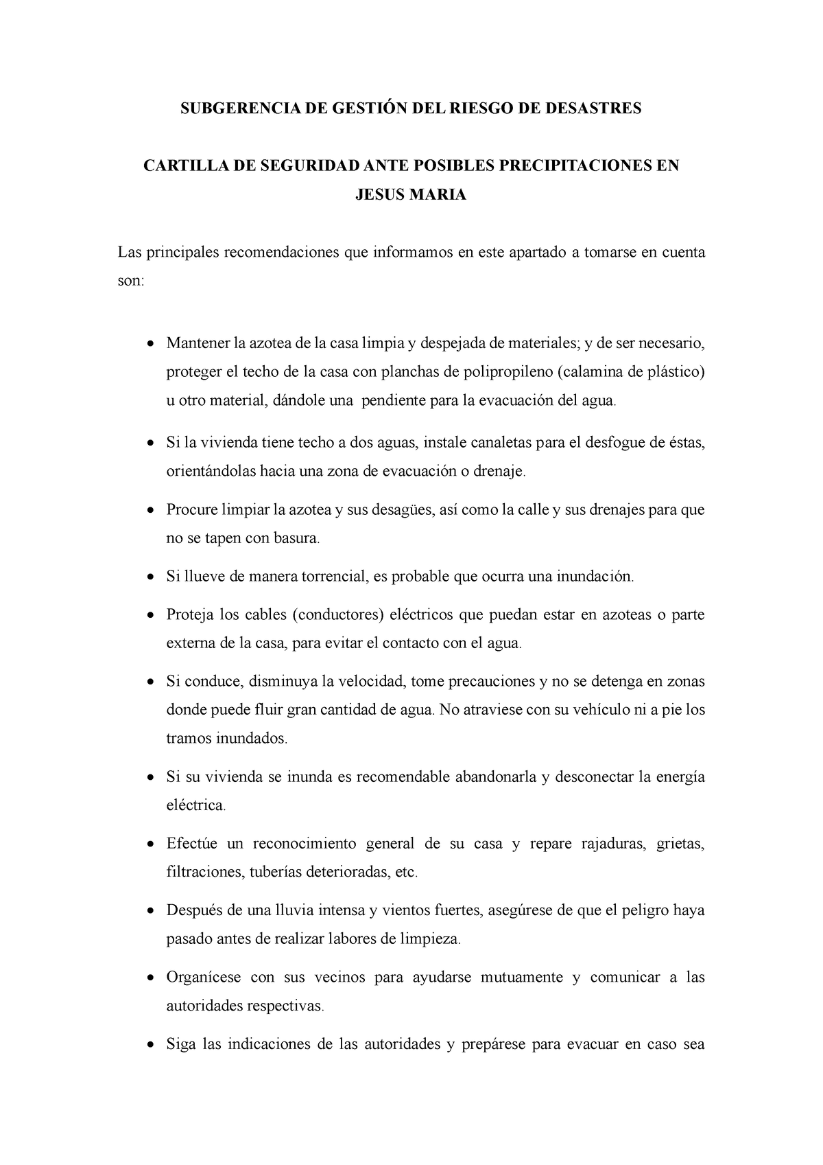 Gestión Del Riesgo De Desastres - SUBGERENCIA DE GESTIÓN DEL RIESGO DE ...