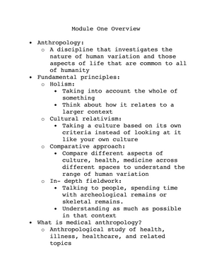 medical anthropology topics