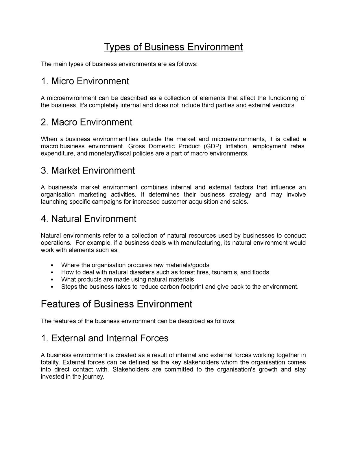 Types Of Business Environment - Micro Environment A Microenvironment ...