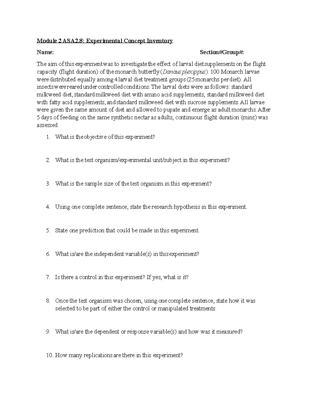 Module 2 ASA2.8 Monday sections Experimental Concept Inventory - Module ...