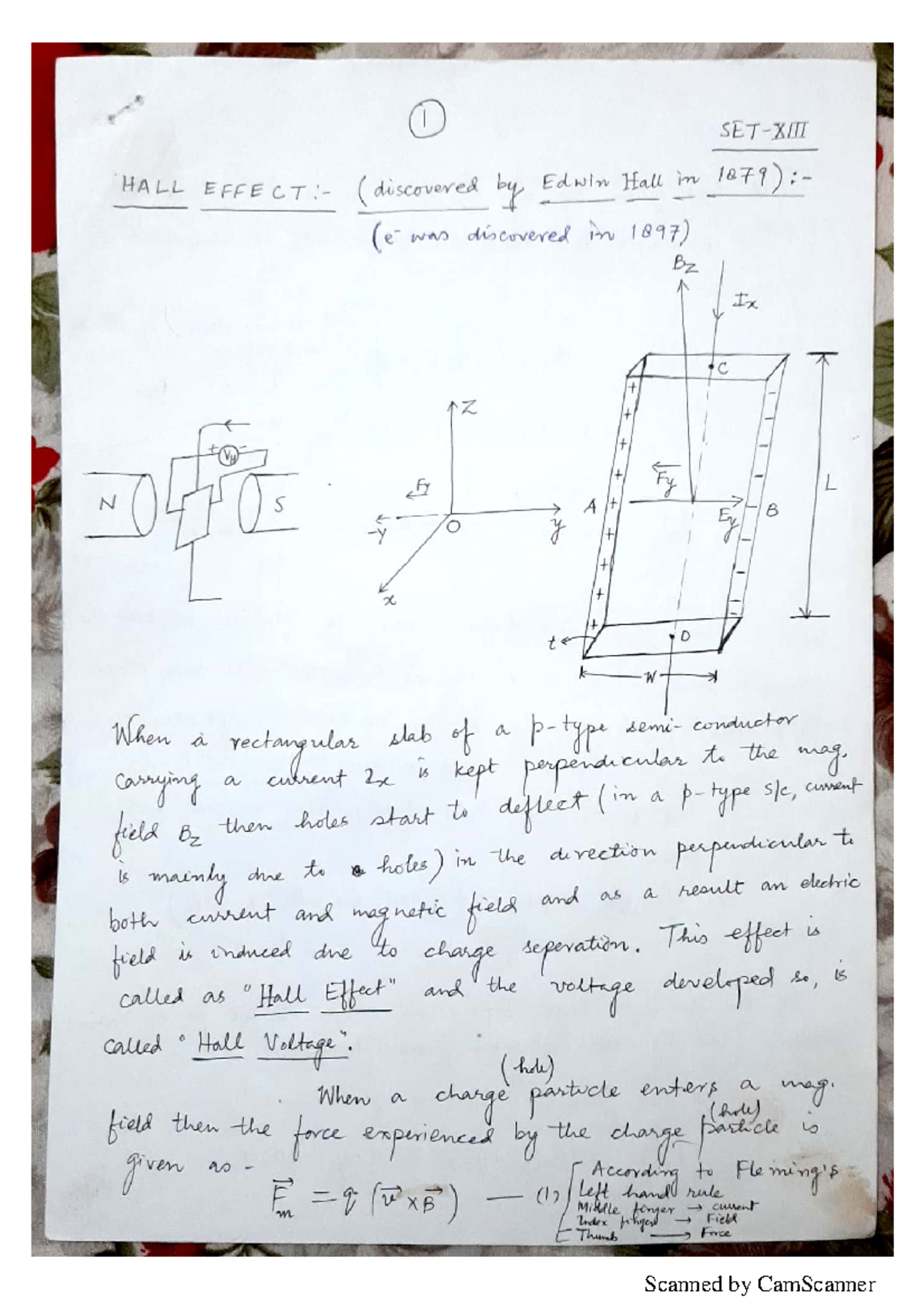 Physics 10 UNIT I SET X HALL Effect Applied Physics Studocu