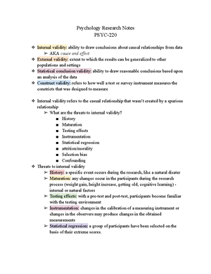 PSYC-220 Notes: Survey Research Design - Psychology Research Notes PSYC ...