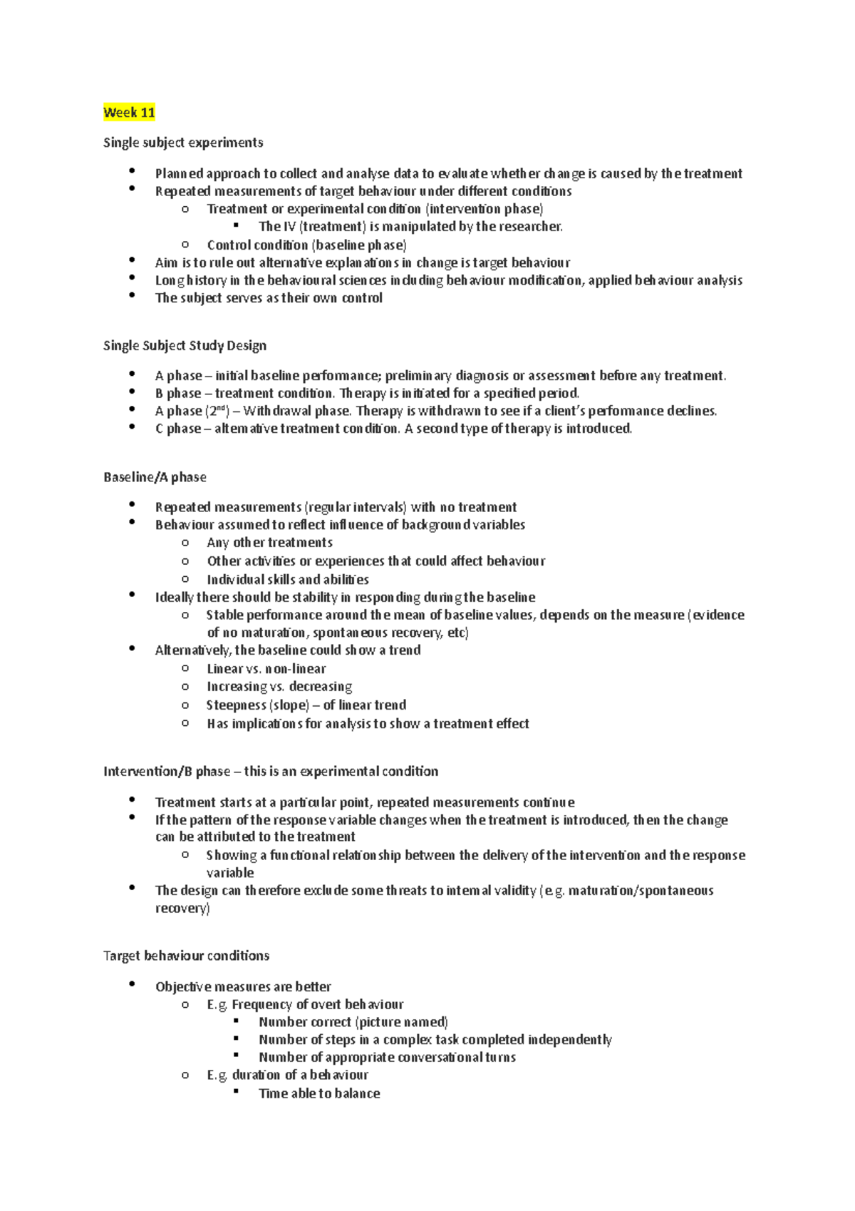 Week 11 - In detail notes taken from class, including extra pointers at ...