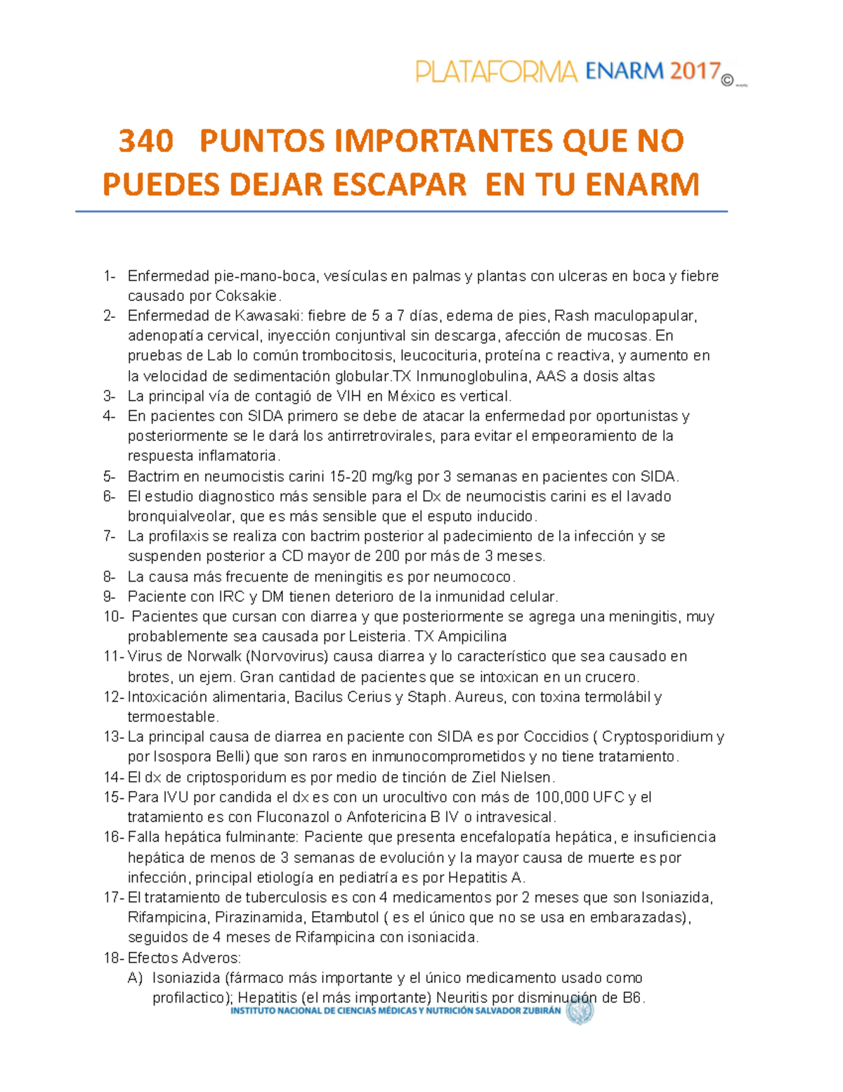 340 Puntos Importantes Para Tu Enarm (1)-1 - 340 PUNTOS IMPORTANTES QUE ...