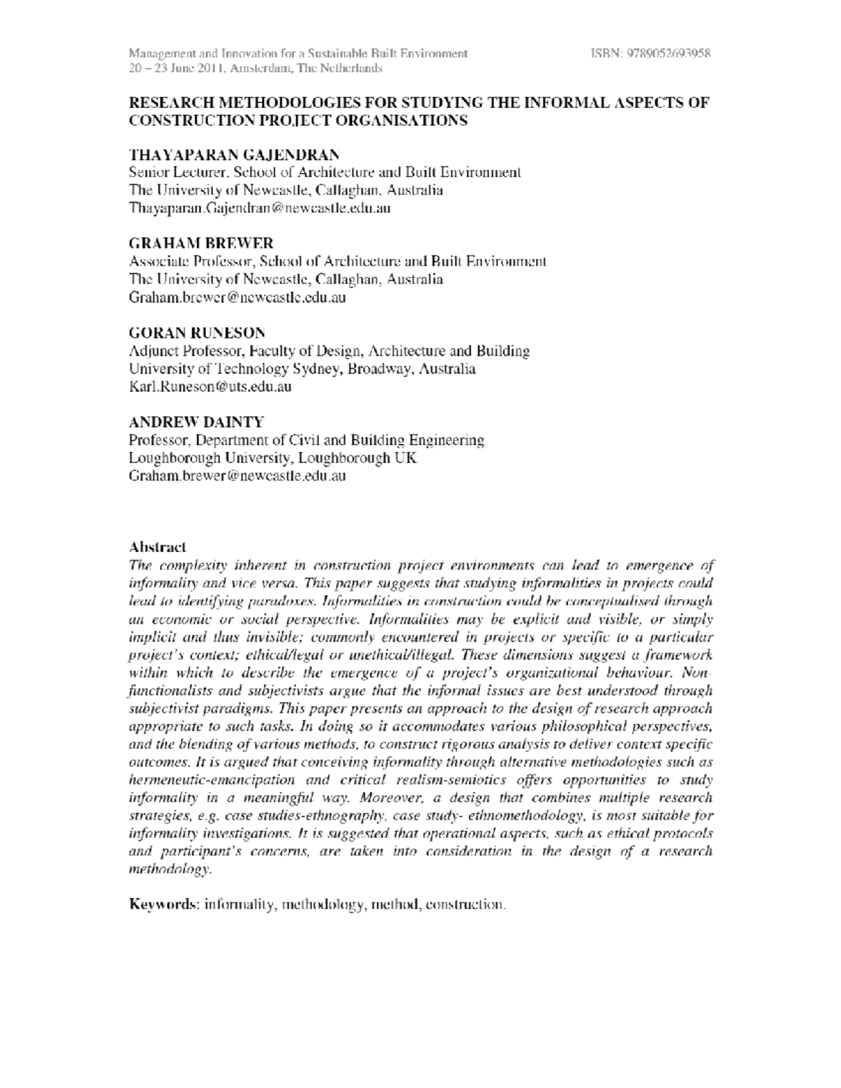 Research Methodologies FOR Studying THE Informal - RM-01SOM-Mar - Studocu