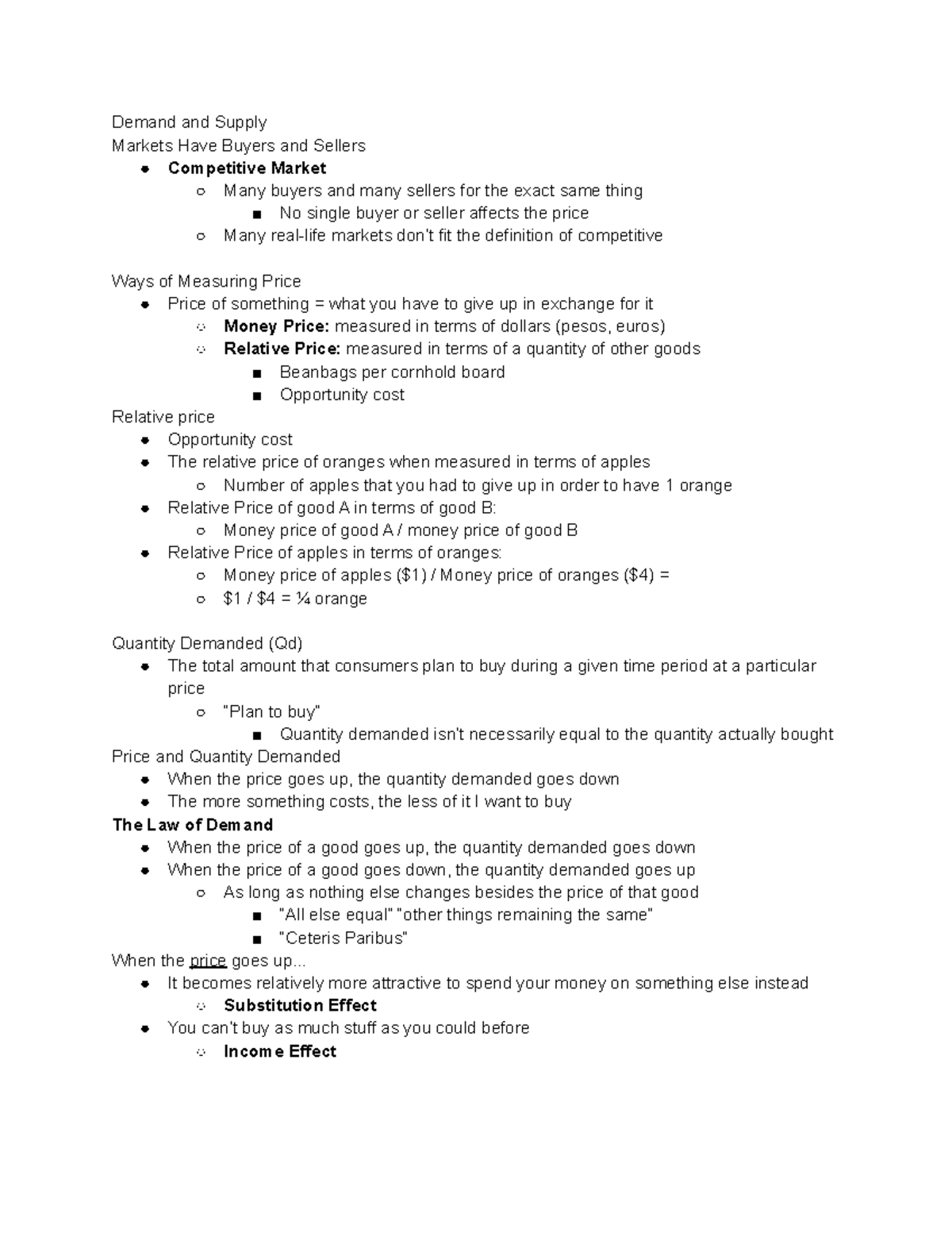 Chapter 3 econ - Demand and Supply Markets Have Buyers and Sellers ...