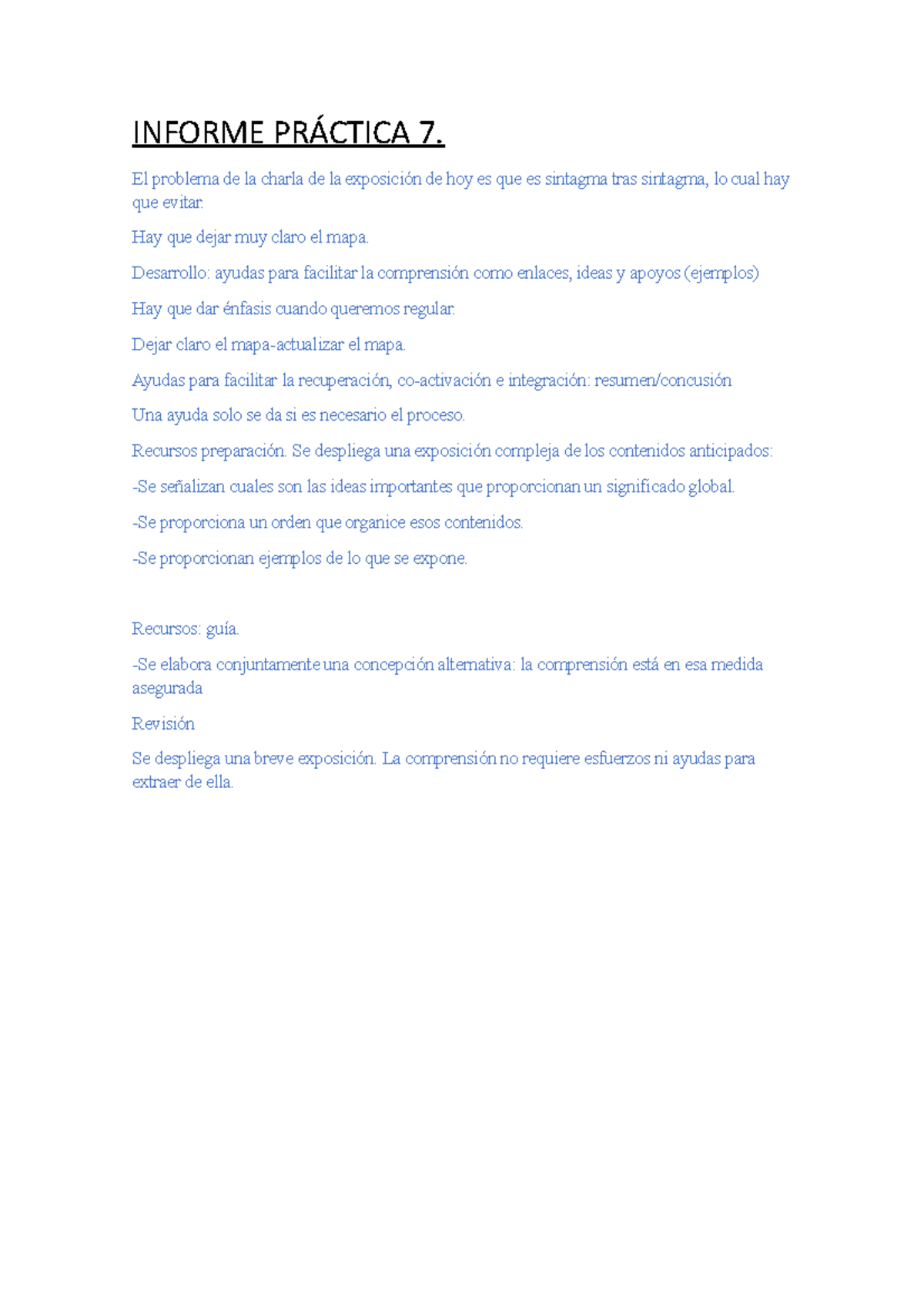 Informe 7 Educación - práctica - INFORME PRÁCTICA 7. El problema de la ...