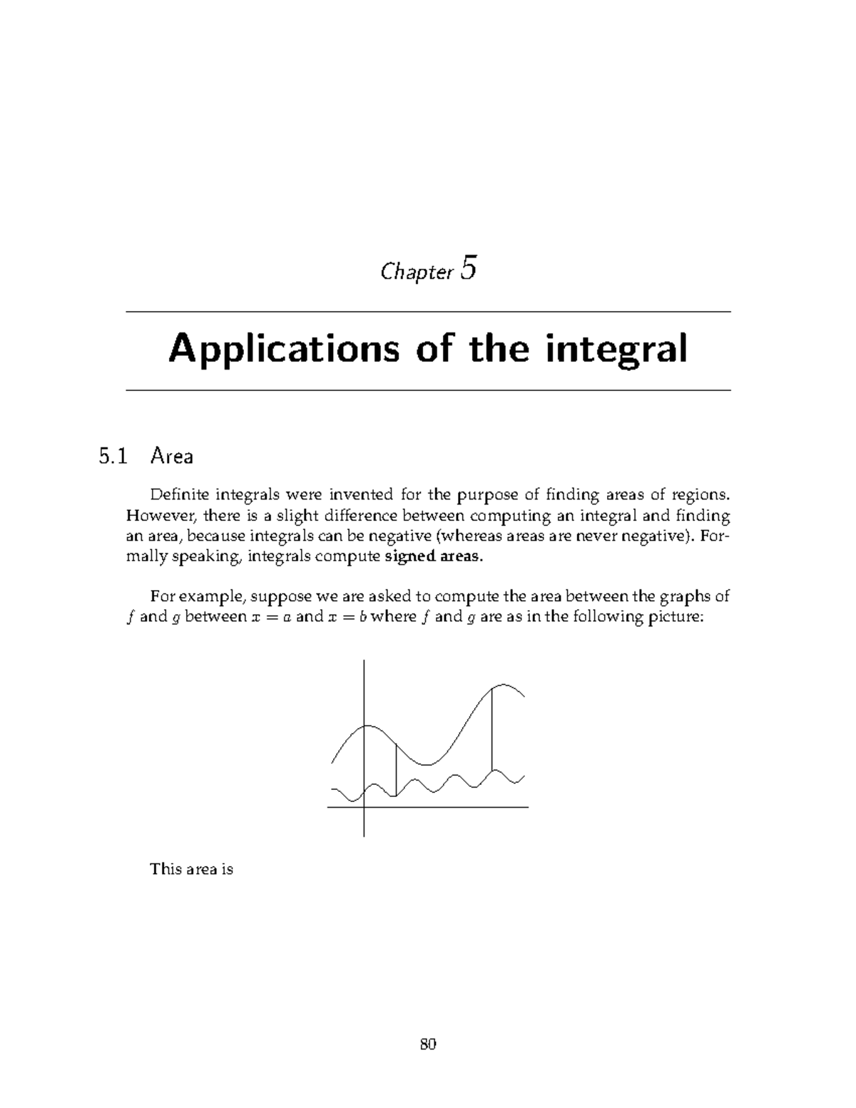 Lecturenotes 230chapter 5 - Chapter 5 Applications Of The Integral 5 ...