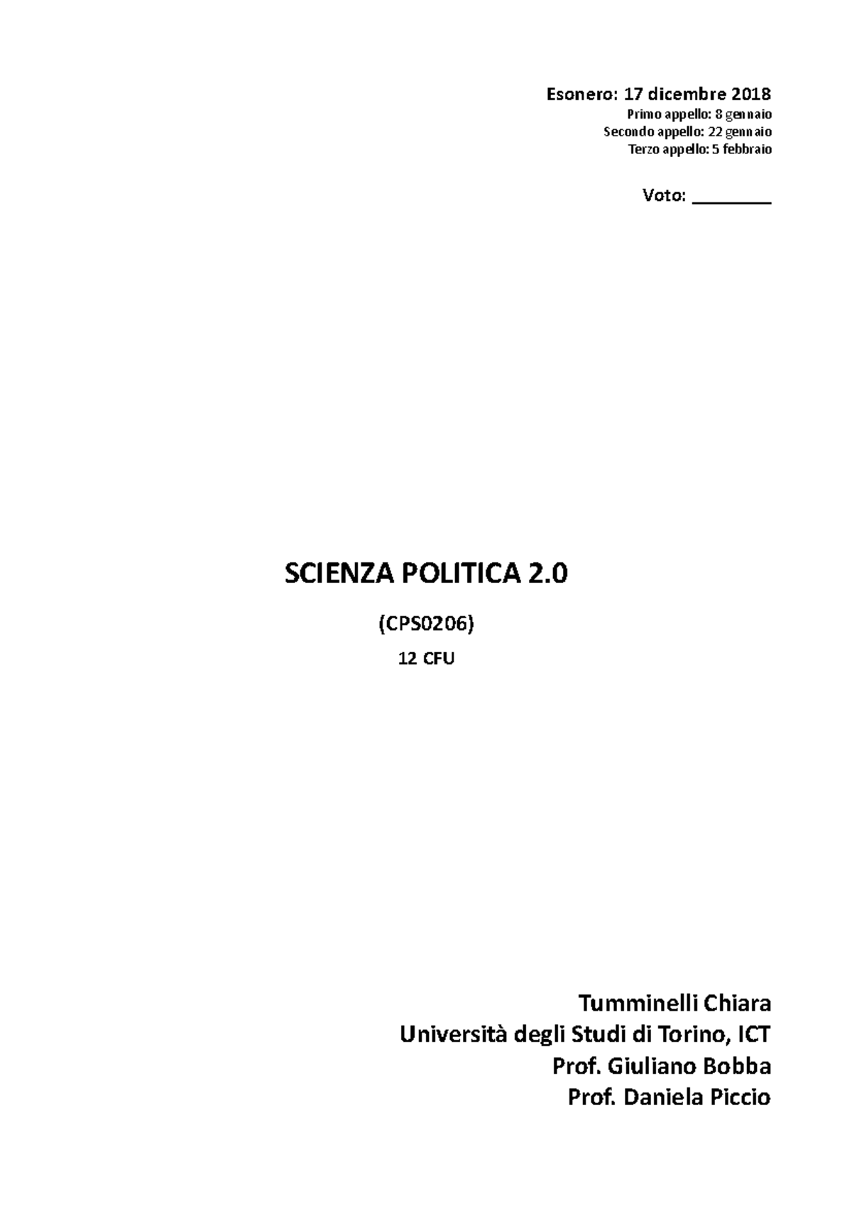 Scienza Politica 2 - Riassunto Del Libro Con Appunti Dei Prof Annessi ...