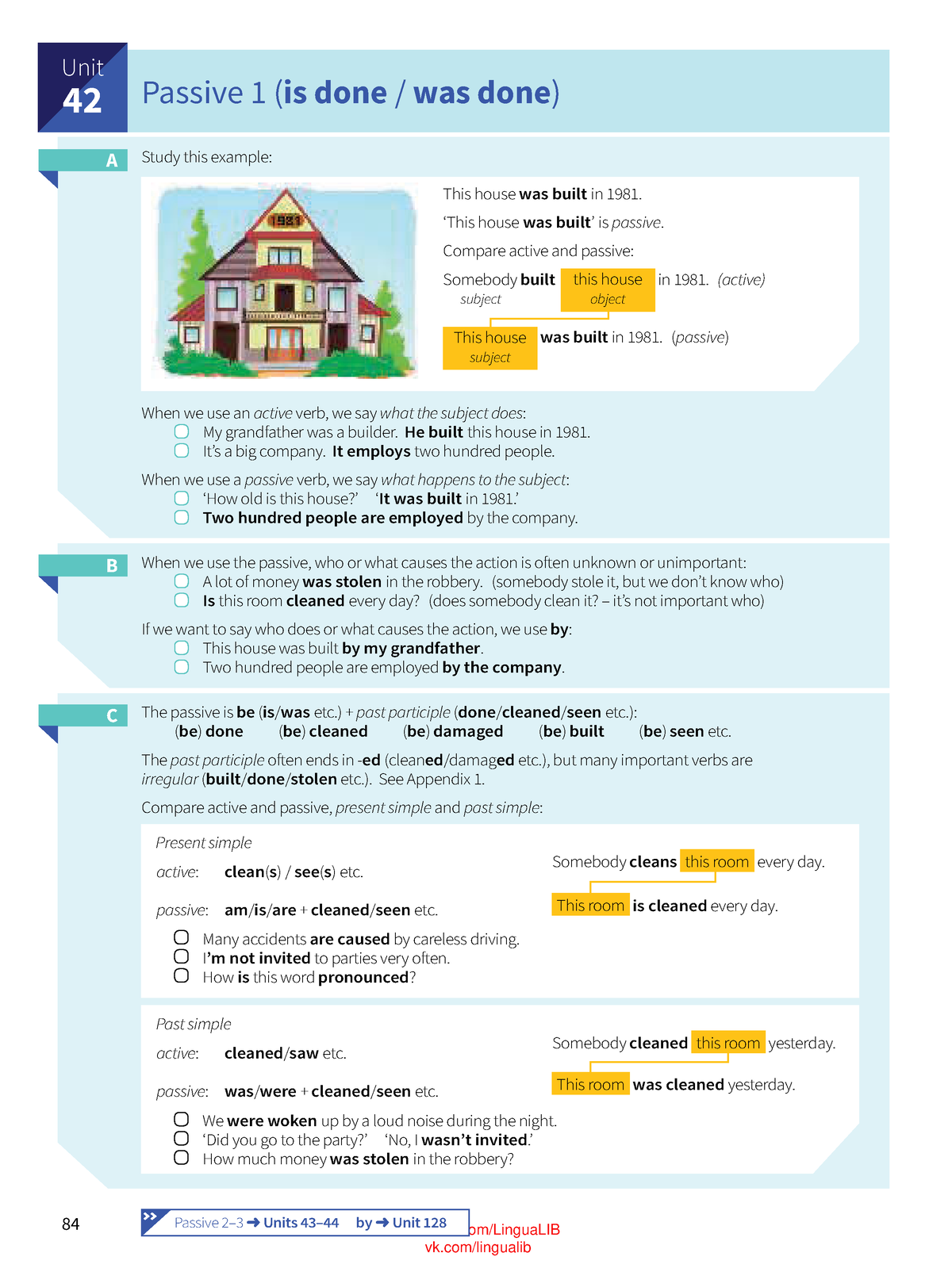 Pasiva - Grammar theory - facebook/LinguaLIB Passive 1 (is done / was ...