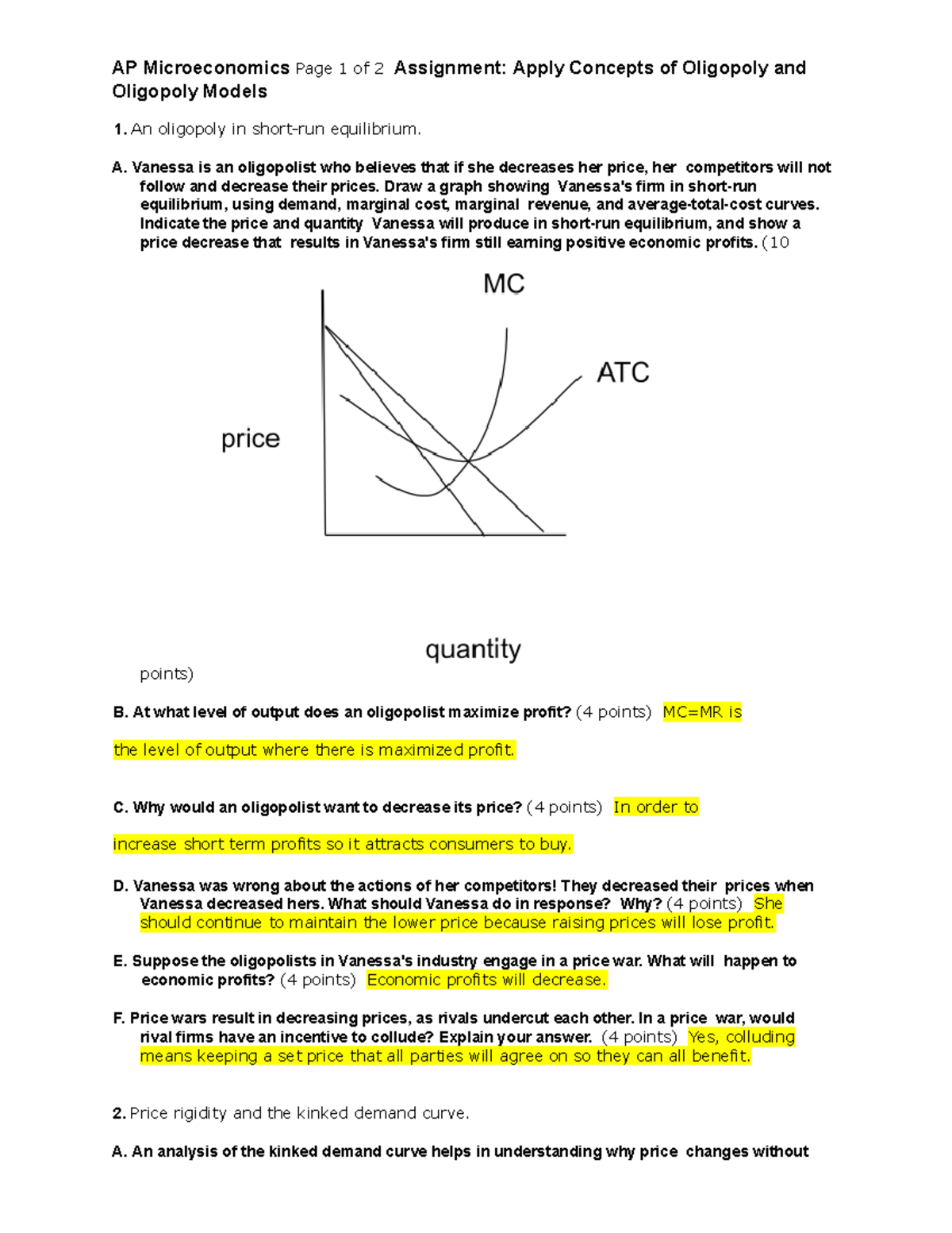 ap microeconomics assignment apply concepts of monopolies