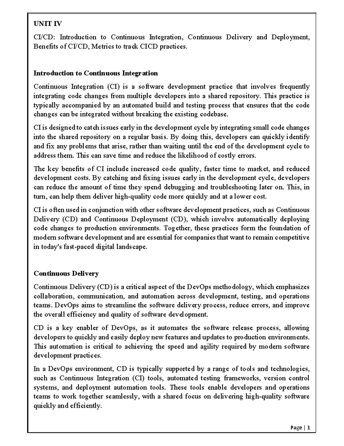 R19 2 UNIT DEVOPS - Unit-II Fundamentals of DevOps: Architecture ...