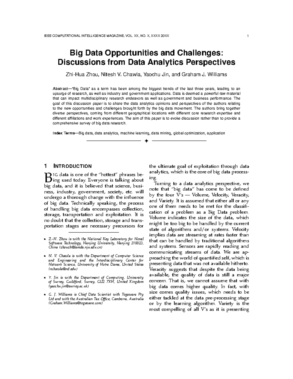 3. Big Data Opportunities and Challenges; Discussions from Data ...