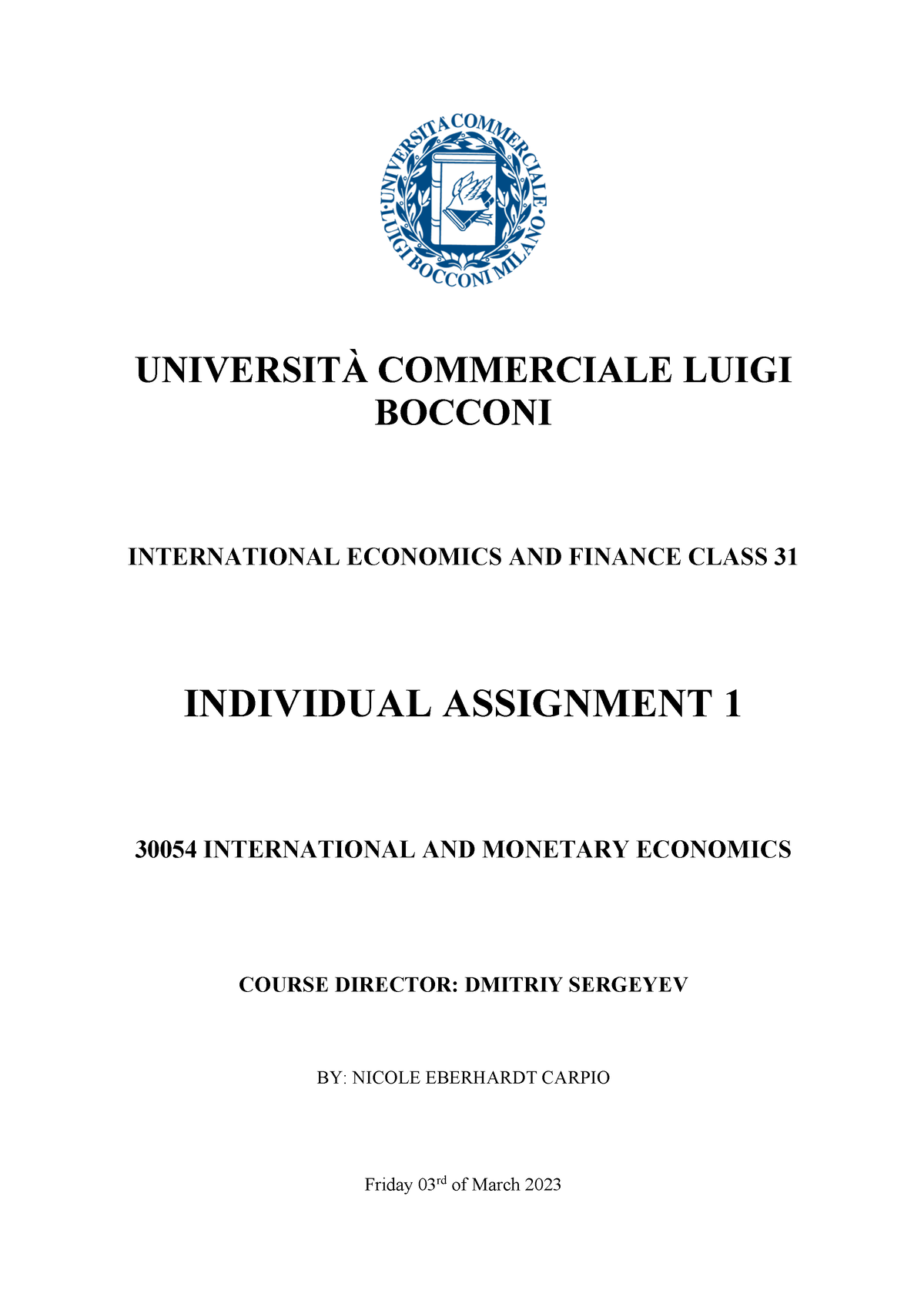 thesis economics bocconi