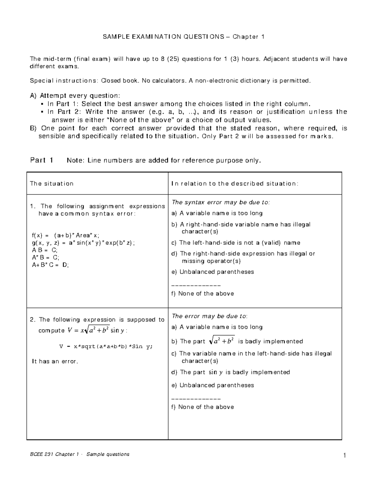 Seminar Assignments Sample Questions Chapter 1 Till 12 Structured ...
