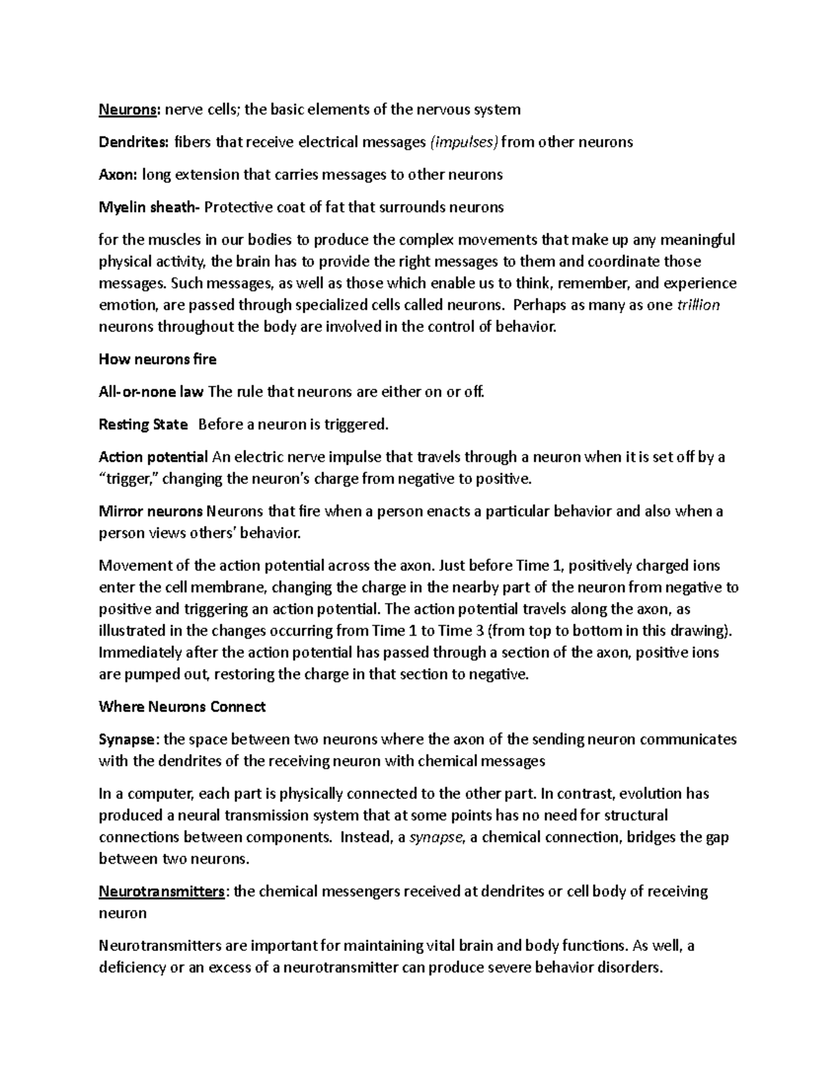 Chapter 2 phsychology condensed powerpoint - Neurons: nerve cells; the ...