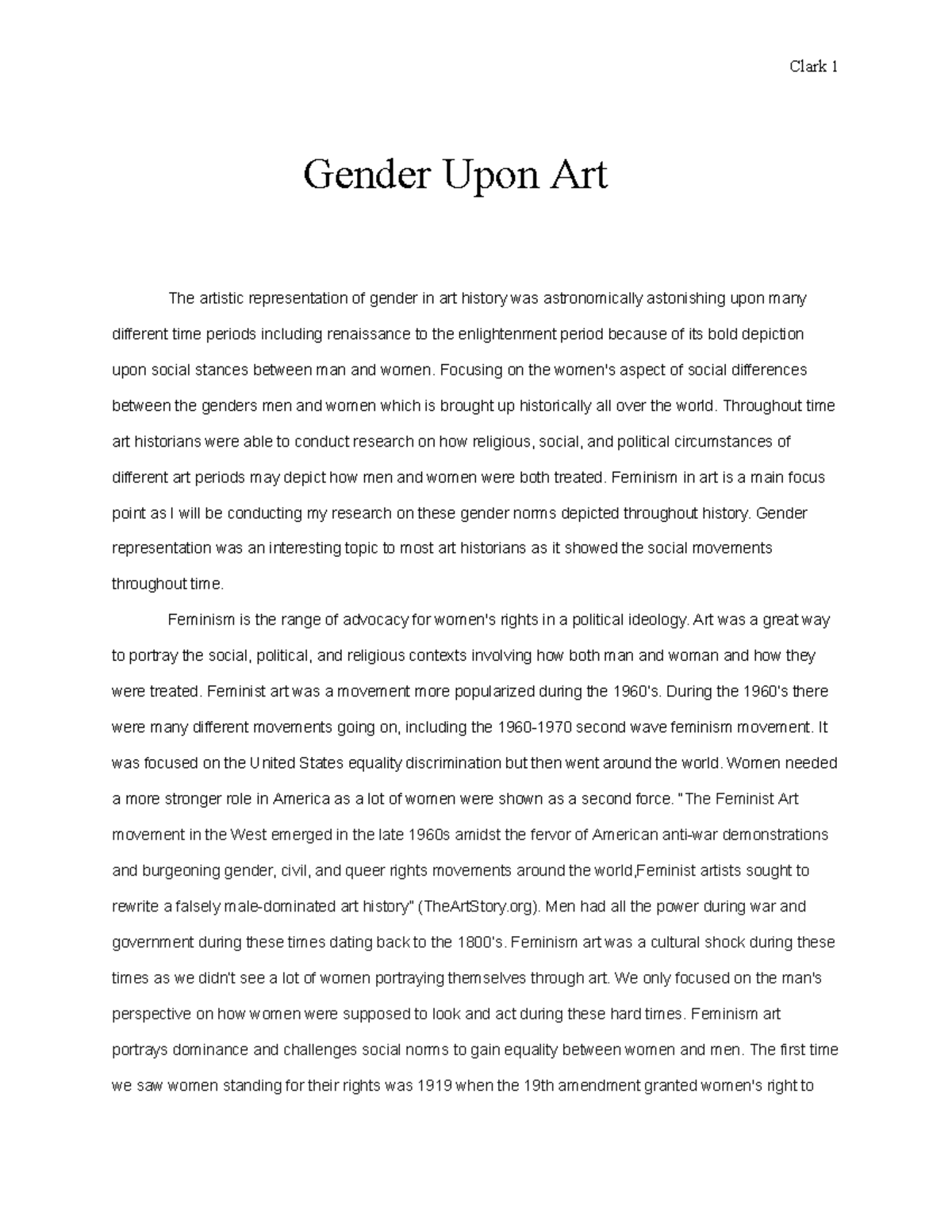 Gender Upon Art - Gender Upon Art The artistic representation of gender ...