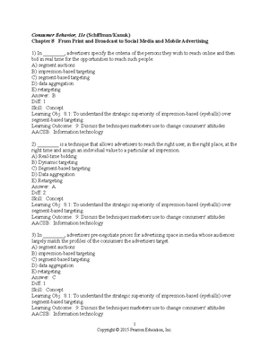 Chapter 9 - Consumer Behavior, 11e (Schiffman/Wisenblit) Chapter 9 ...