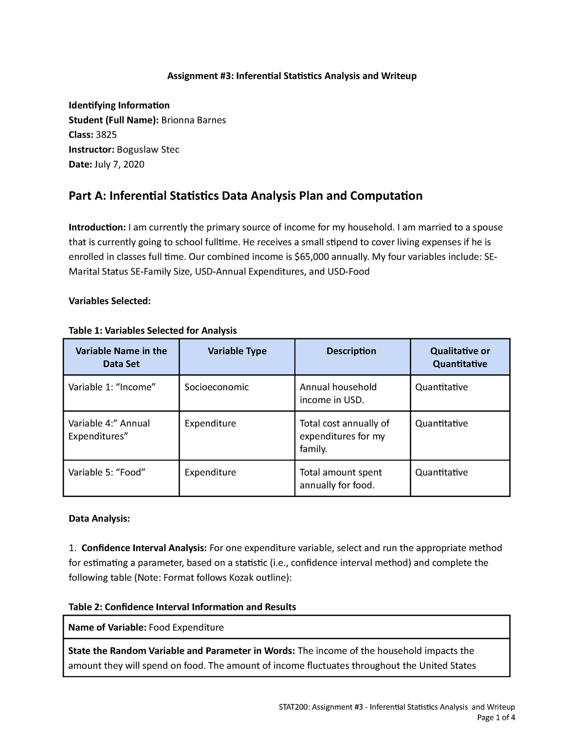 assignment #3 inferential statistics analysis and writeup