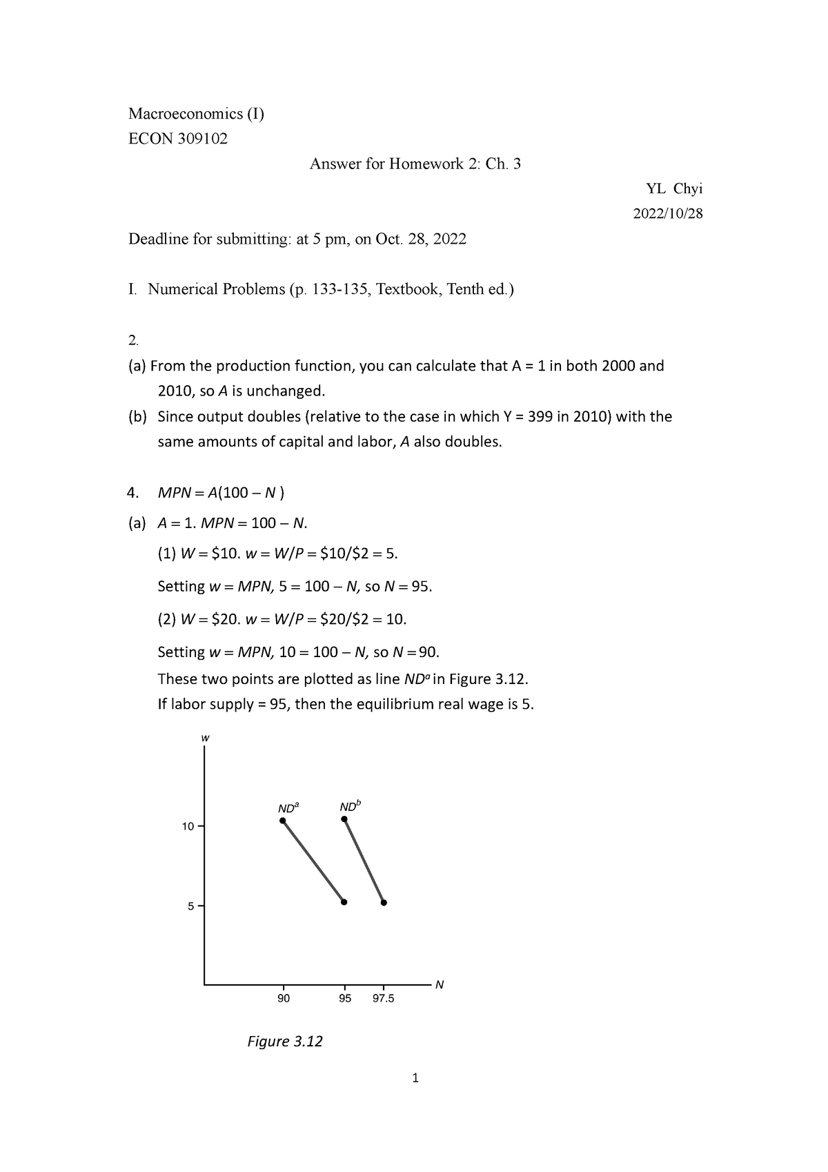 HW 2 Solution Set - Hw2 - Macroeconomics (I) ECON 309102 Answer For ...