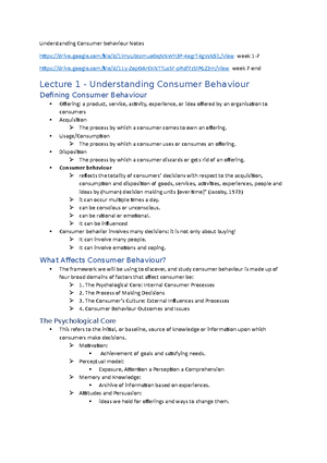 24202 consumer behaviour case study - 024202 - Studocu