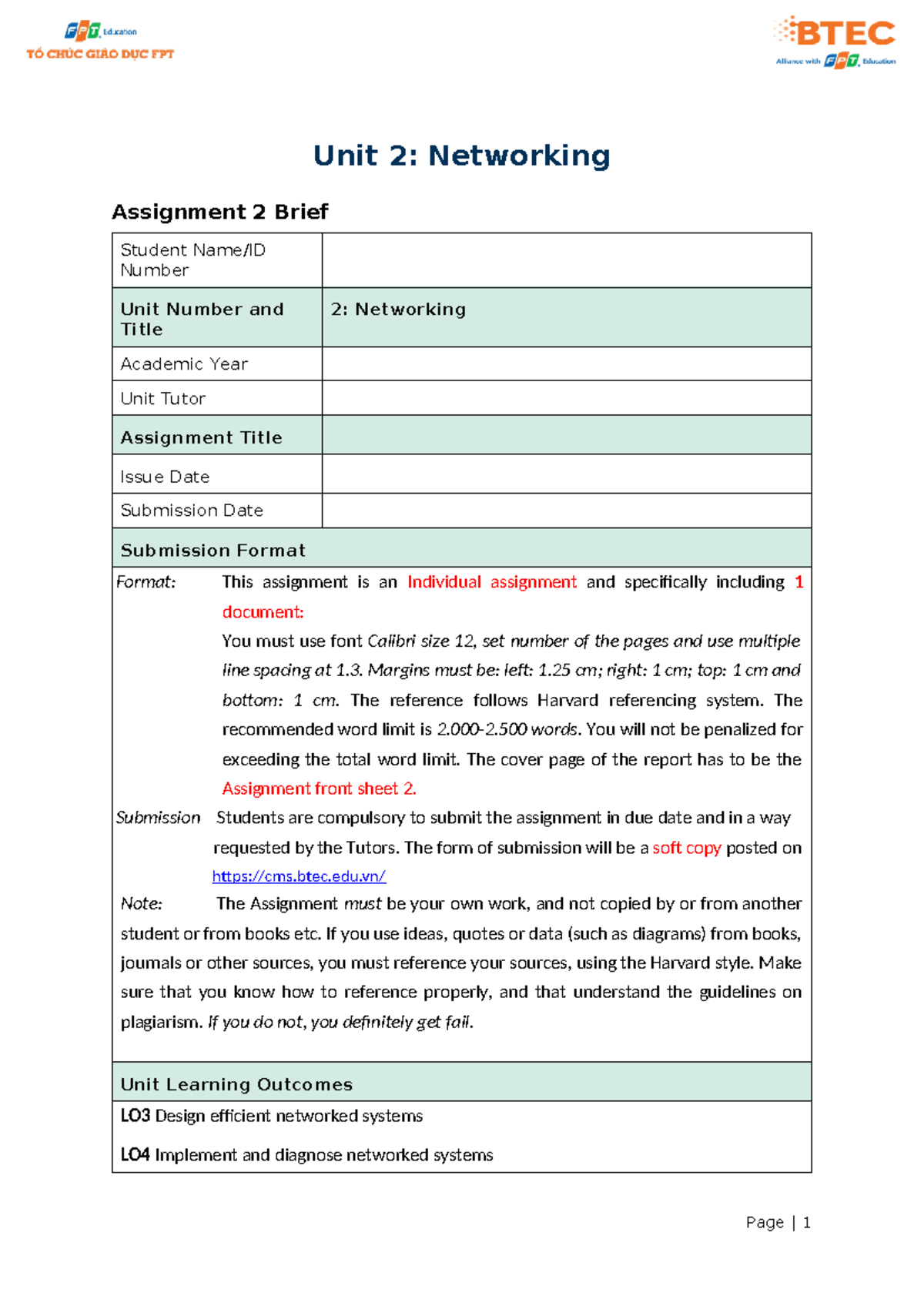 unit 2 networking assignment 2