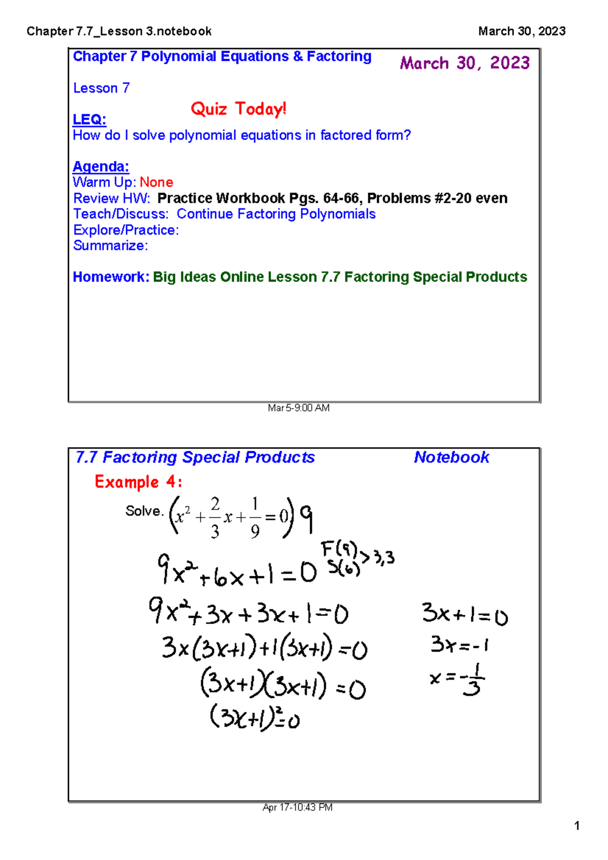 Chapter+7 - Chapter 7 - Mar 59:00 AM Chapter 7 Polynomial Equations ...