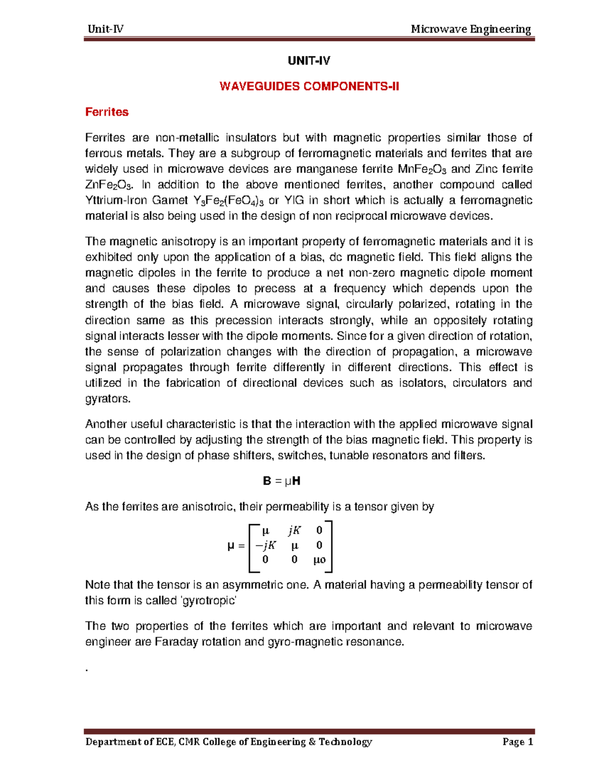 22 - It's a micro wave engineering lecture. - UNIT-IV WAVEGUIDES ...