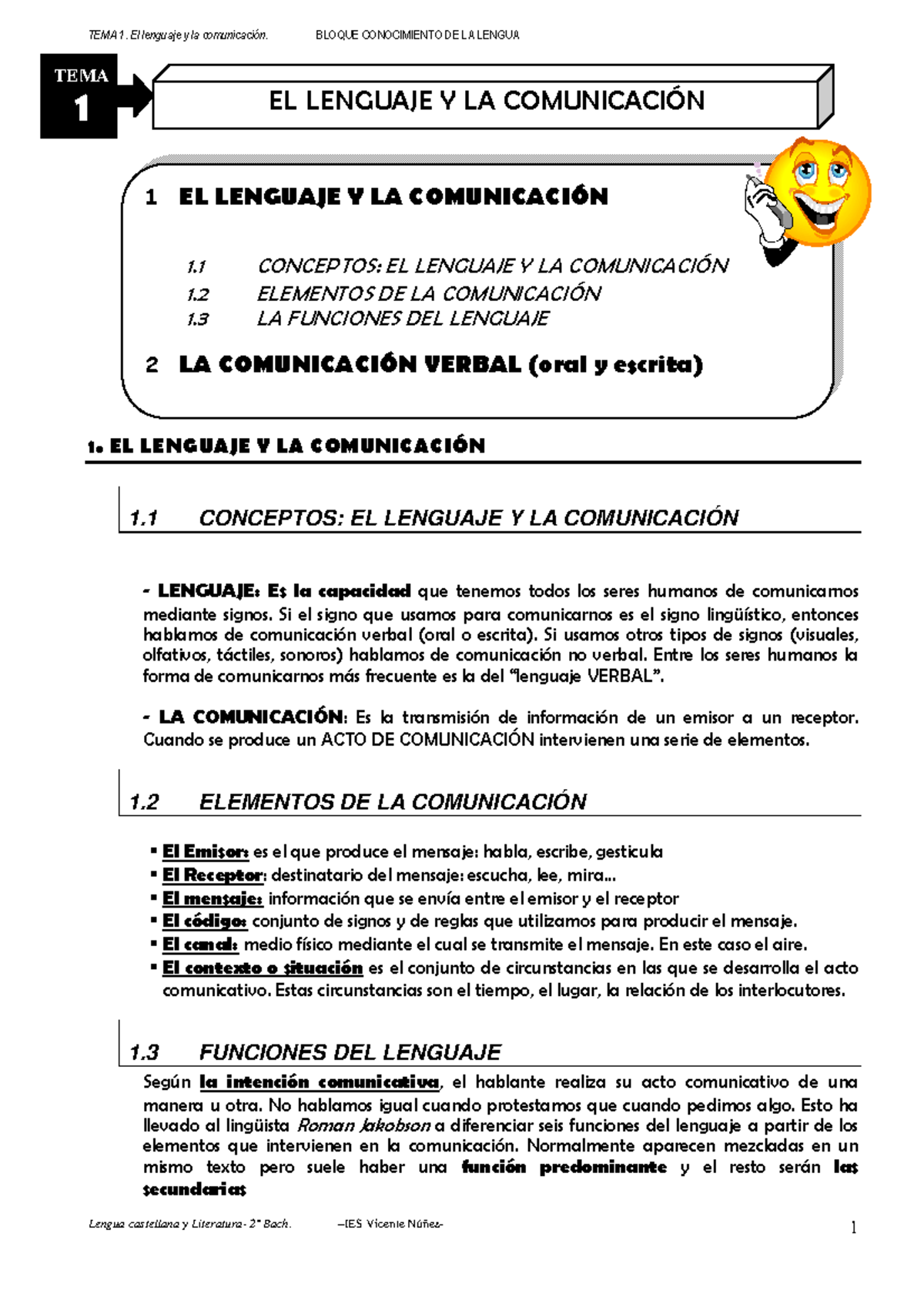 TEMA 1 EL Lenguaje Y LA Comunicacion - - Studocu