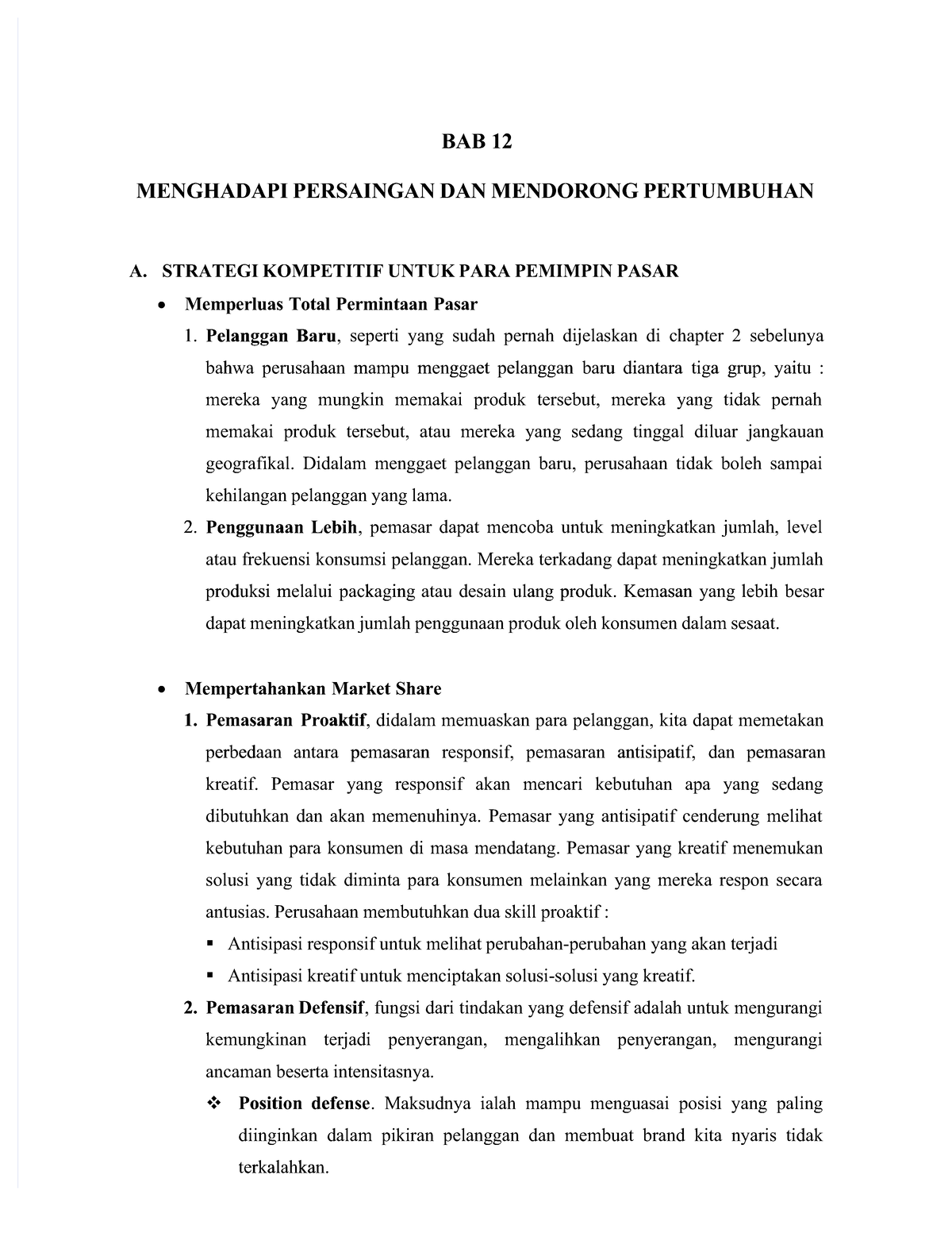 Chapter 12-1 - No Description - BAB 12BAB 12 MENGHADAPI PERSAINGAN DAN ...