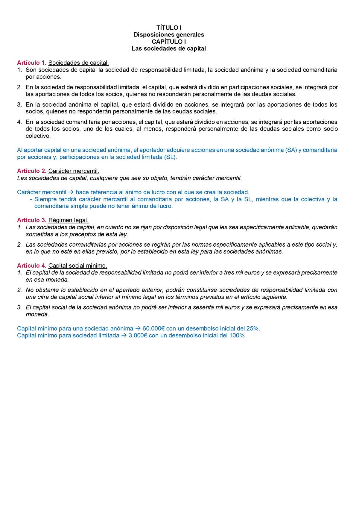 Sociedades De Capital. Disposiciones Generales - TÍTULO I Disposiciones ...