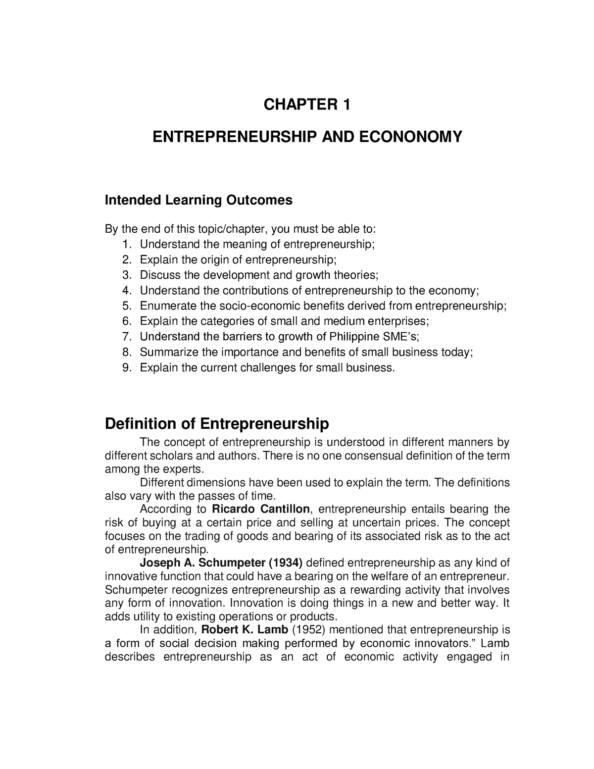 fundamentals of entrepreneurship assignment